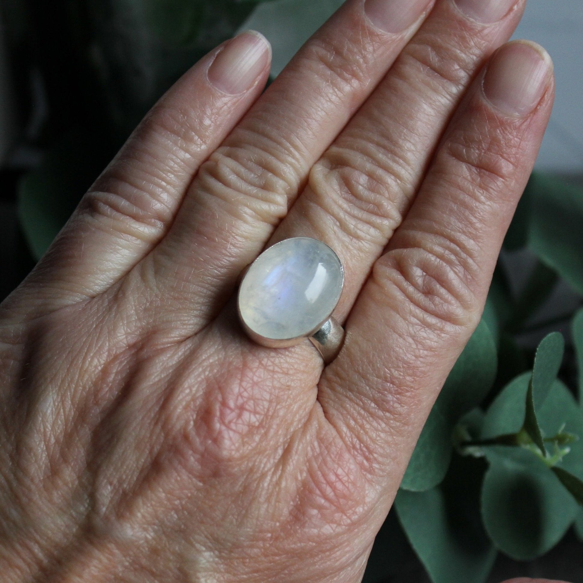 Huge Rainbow Moonstone Statement Ring - AccentYourself