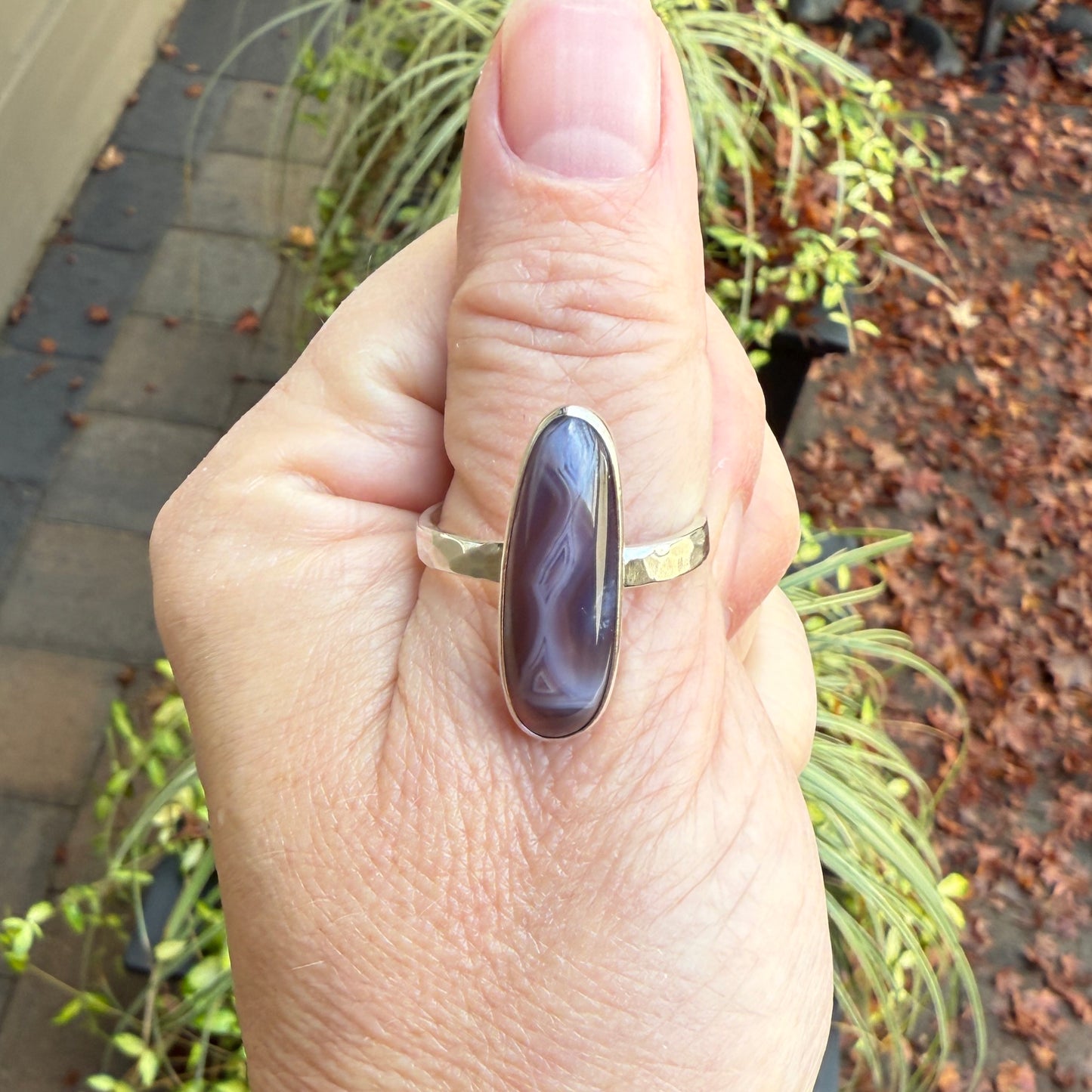 size 13.75 holley blue agate statement ring