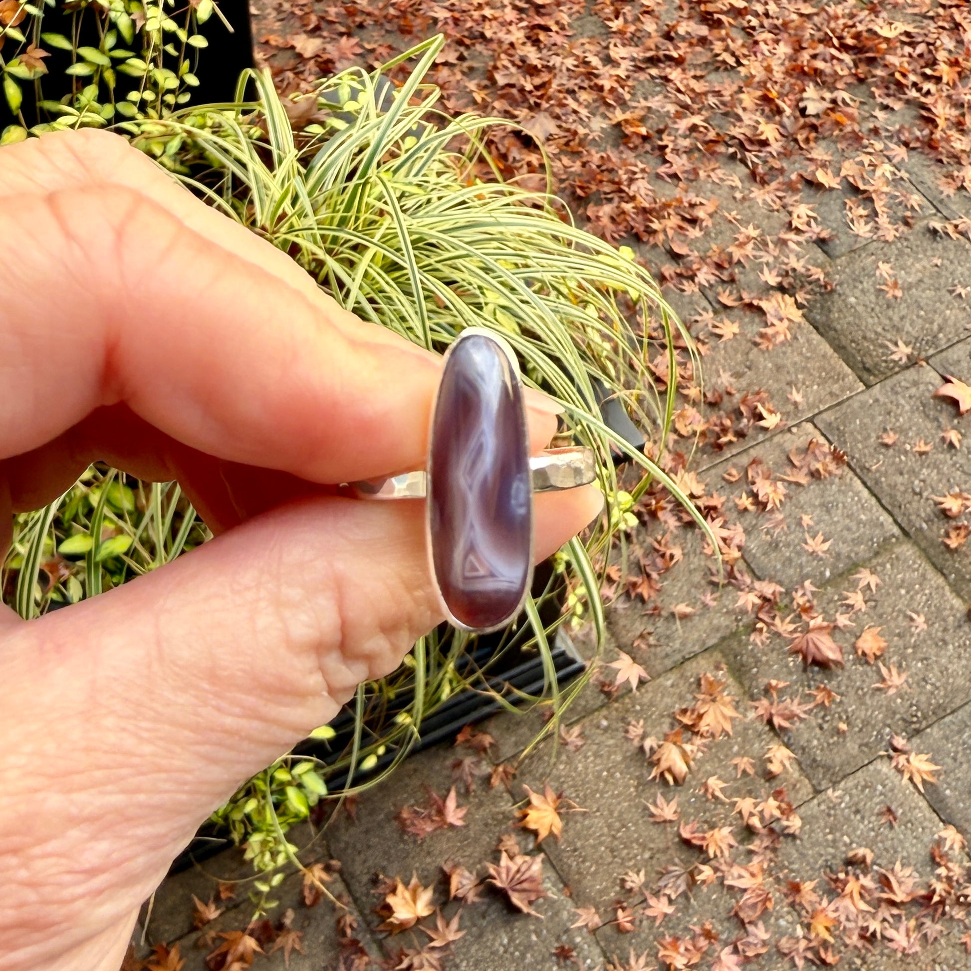 size 13.75 holley blue agate statement ring