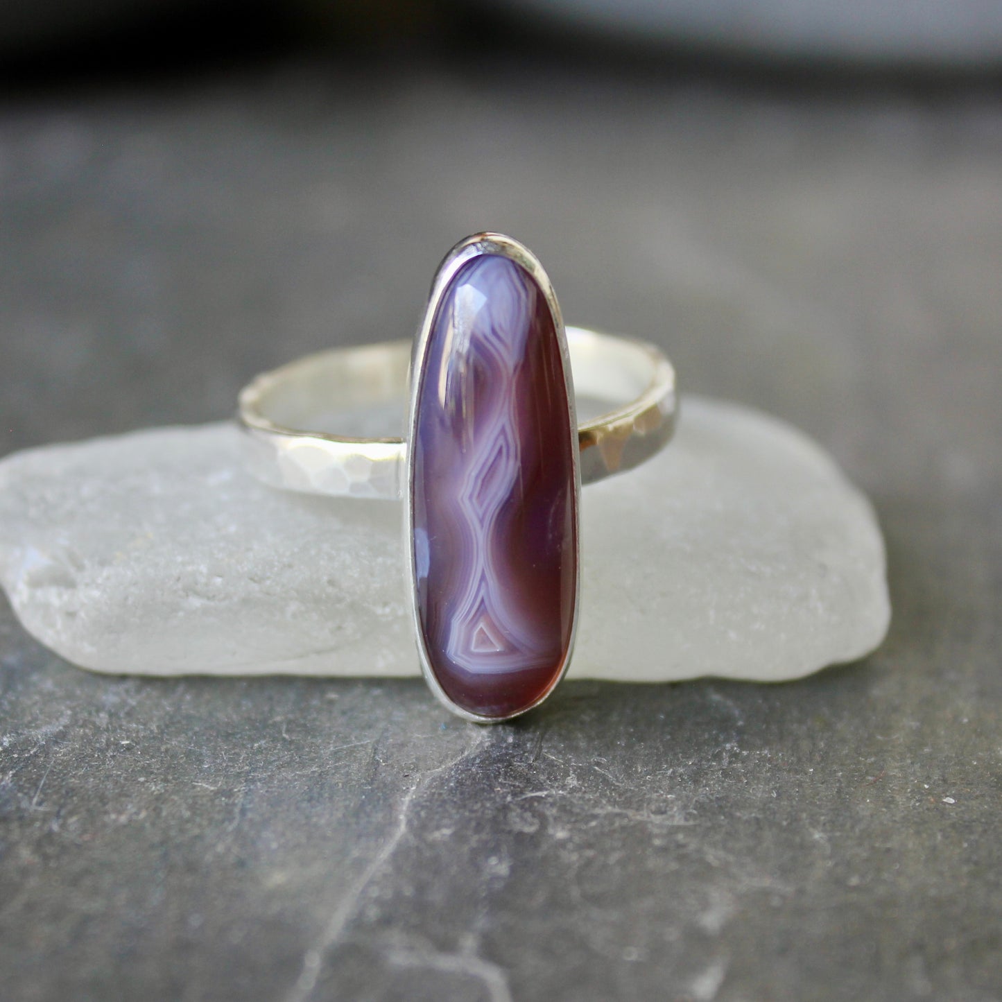 size 13.75 holley blue agate statement ring