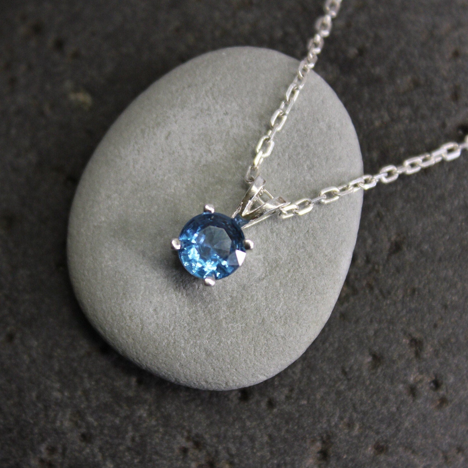 Blue Zircon December Birthstone Necklace – AccentYourself