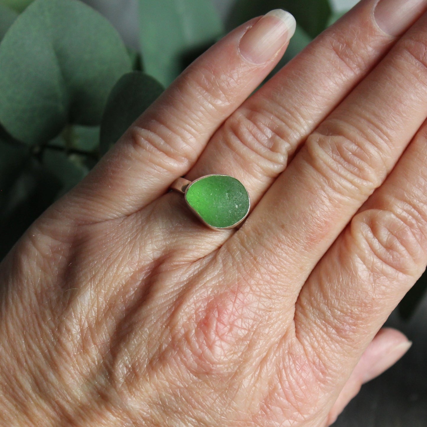 Kelly Green Sea Glass Ring - AccentYourself