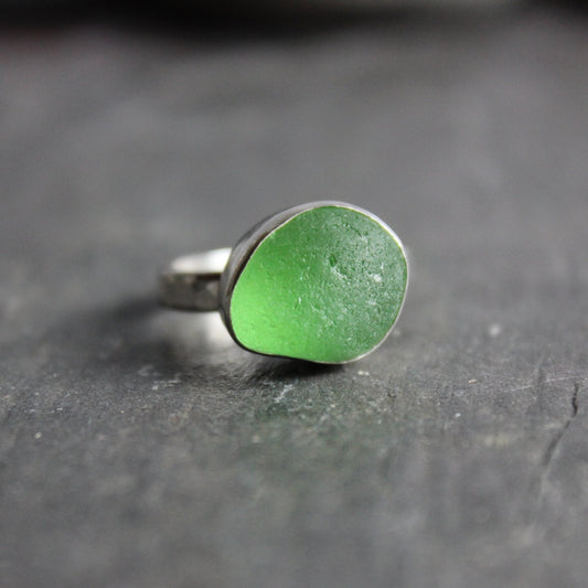 Kelly Green Sea Glass Ring - AccentYourself