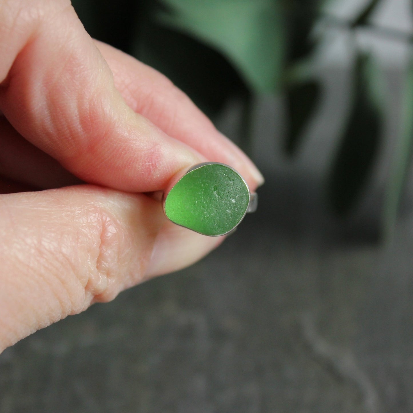 Kelly Green Sea Glass Ring - AccentYourself