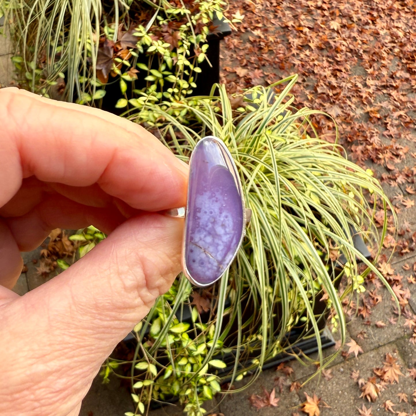 large holley blue agate statement ring size 11