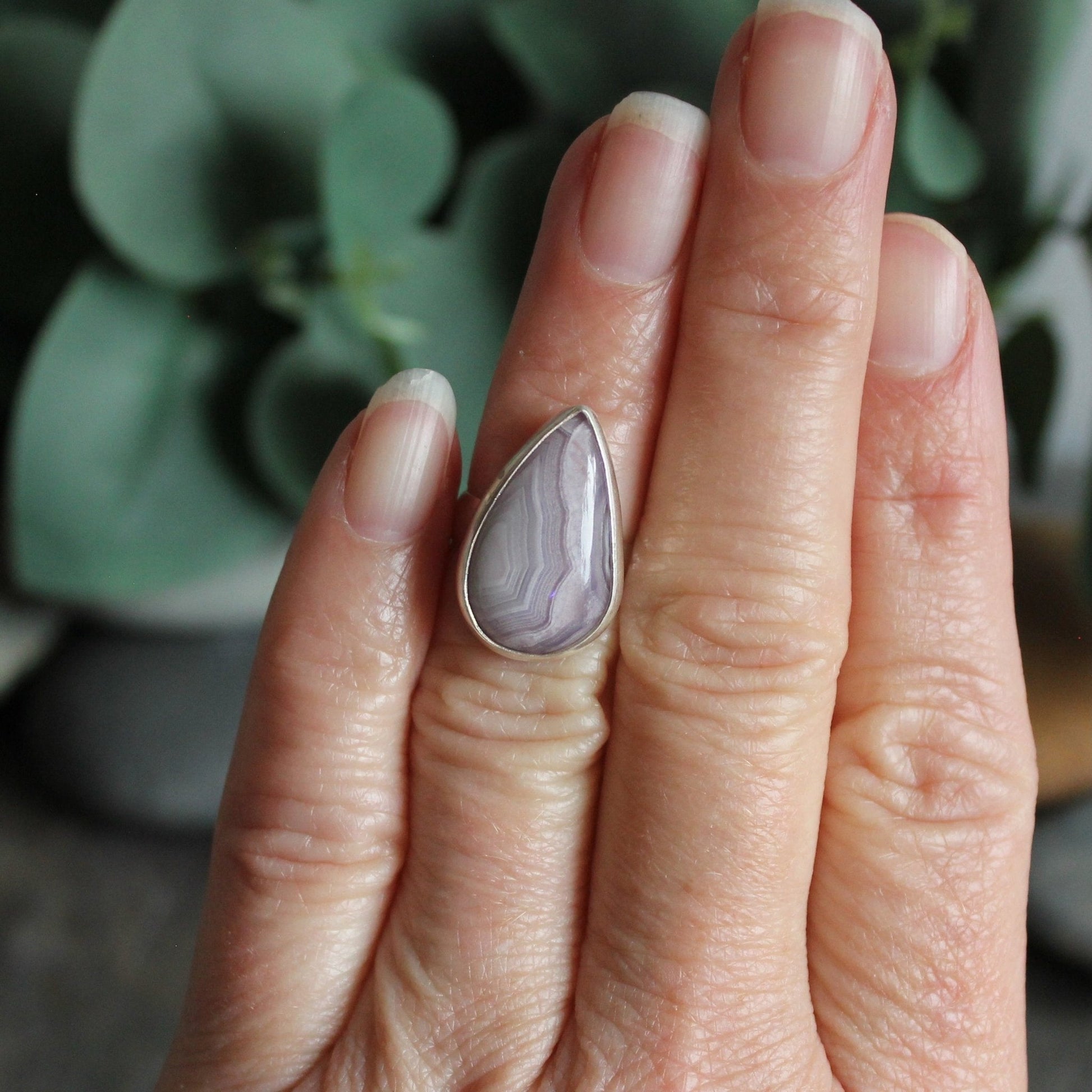 Lavender Agua Nueva Agate Statement Ring - AccentYourself