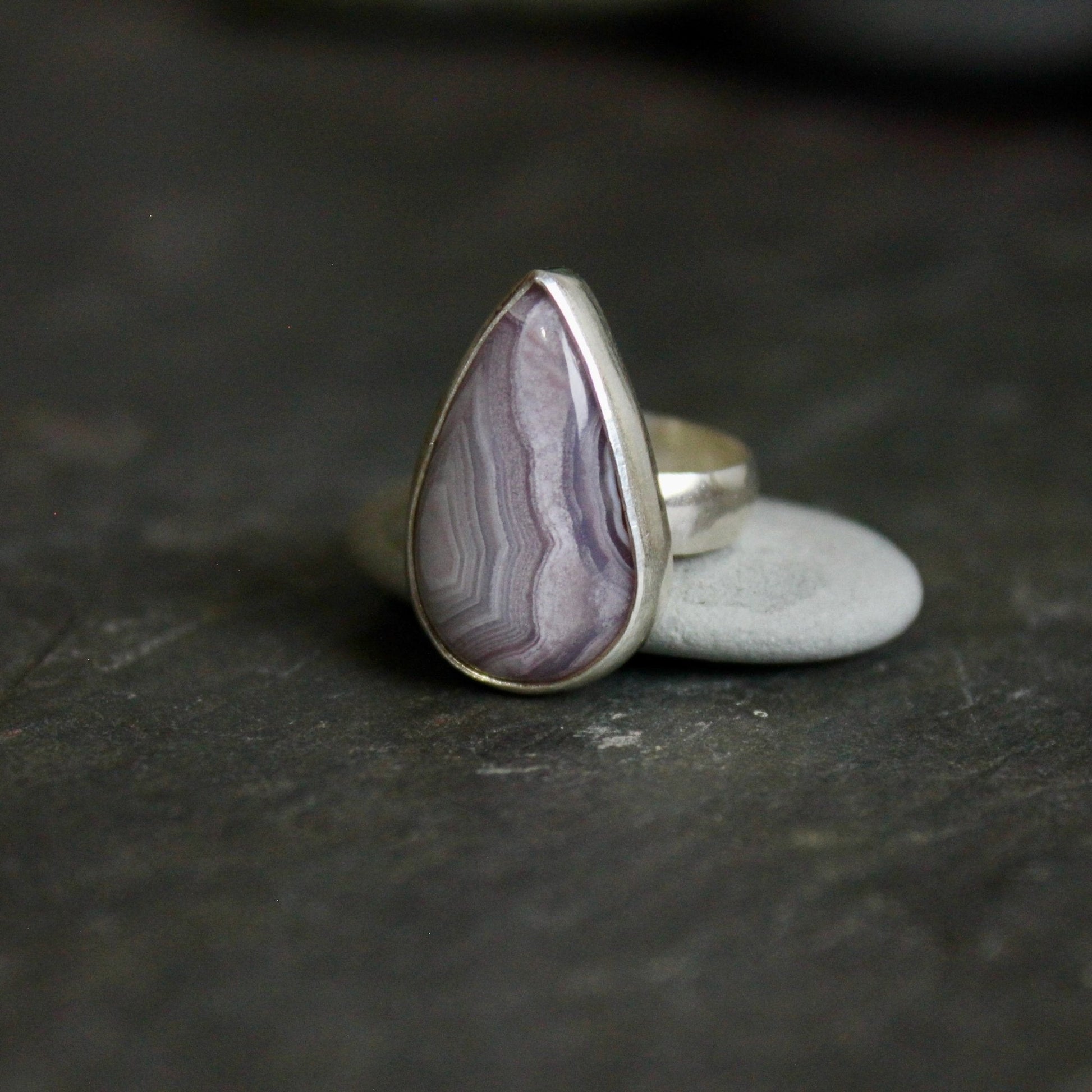 Lavender Agua Nueva Agate Statement Ring - AccentYourself