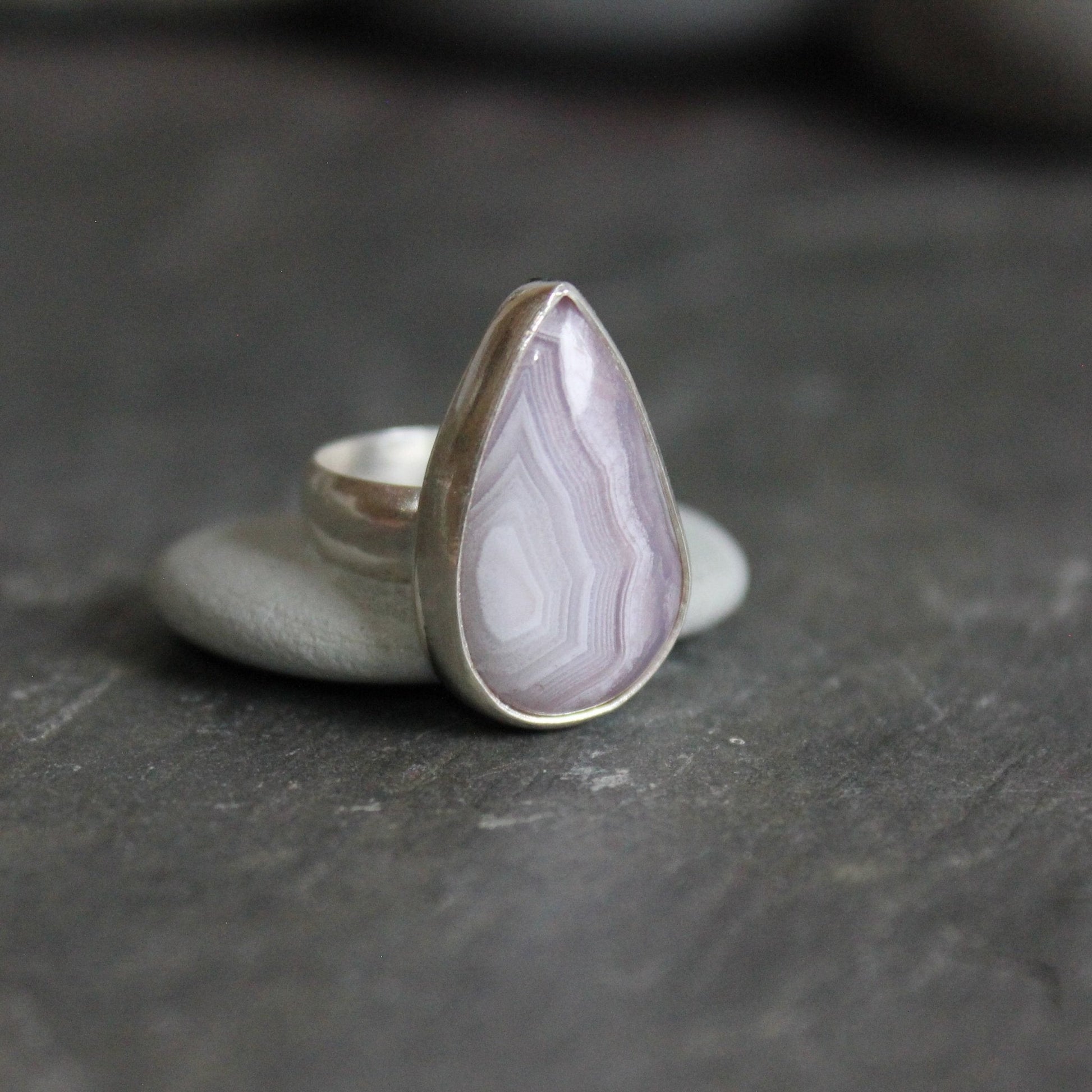 Lavender Agua Nueva Agate Statement Ring - AccentYourself