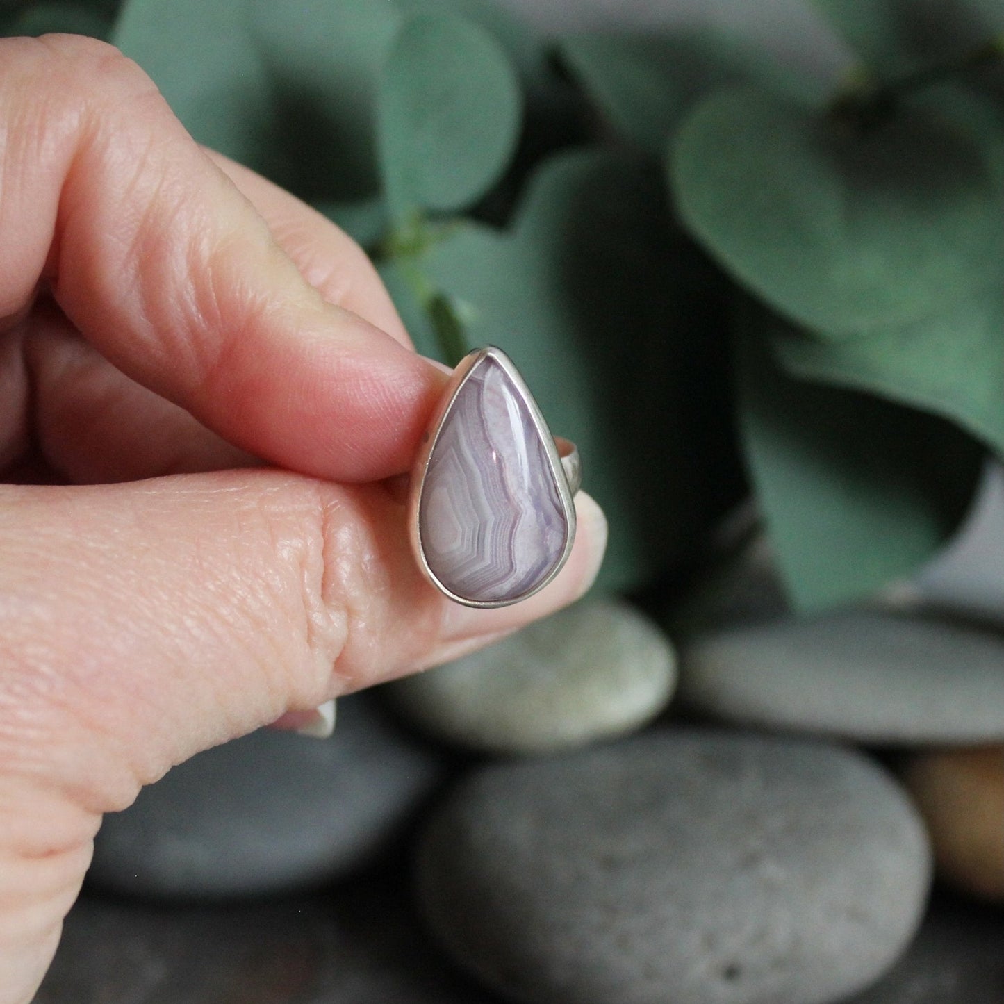 Lavender Agua Nueva Agate Statement Ring - AccentYourself