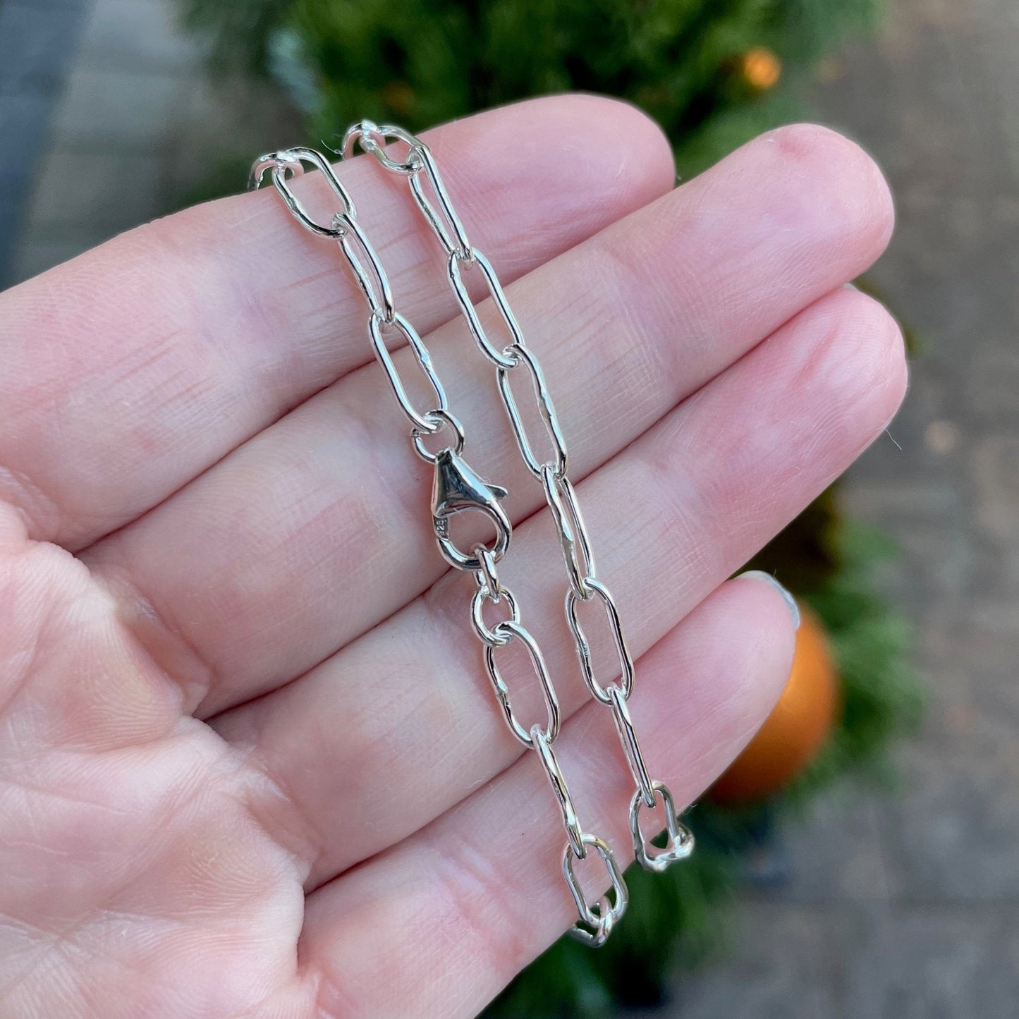 Lightweight Sterling Silver Paperclip Chain Bracelet - AccentYourself