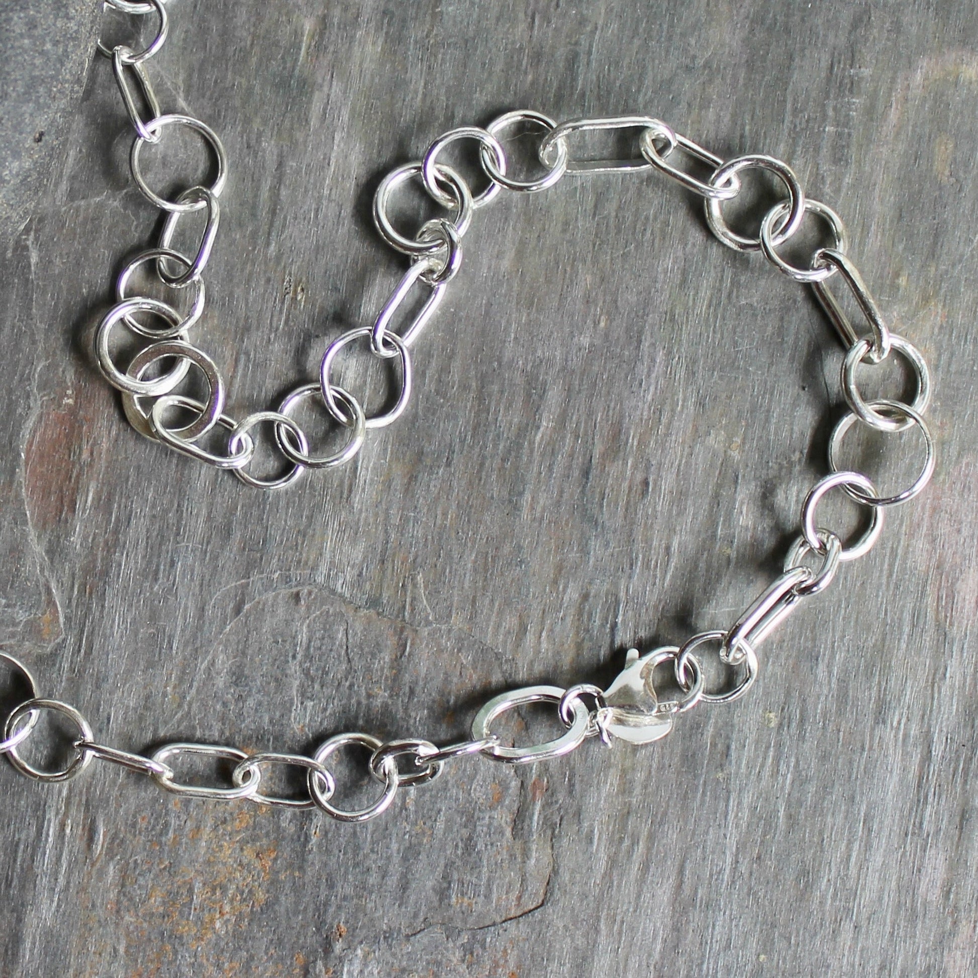 Luxe Sterling Silver Chain Necklace With Random Links - AccentYourself