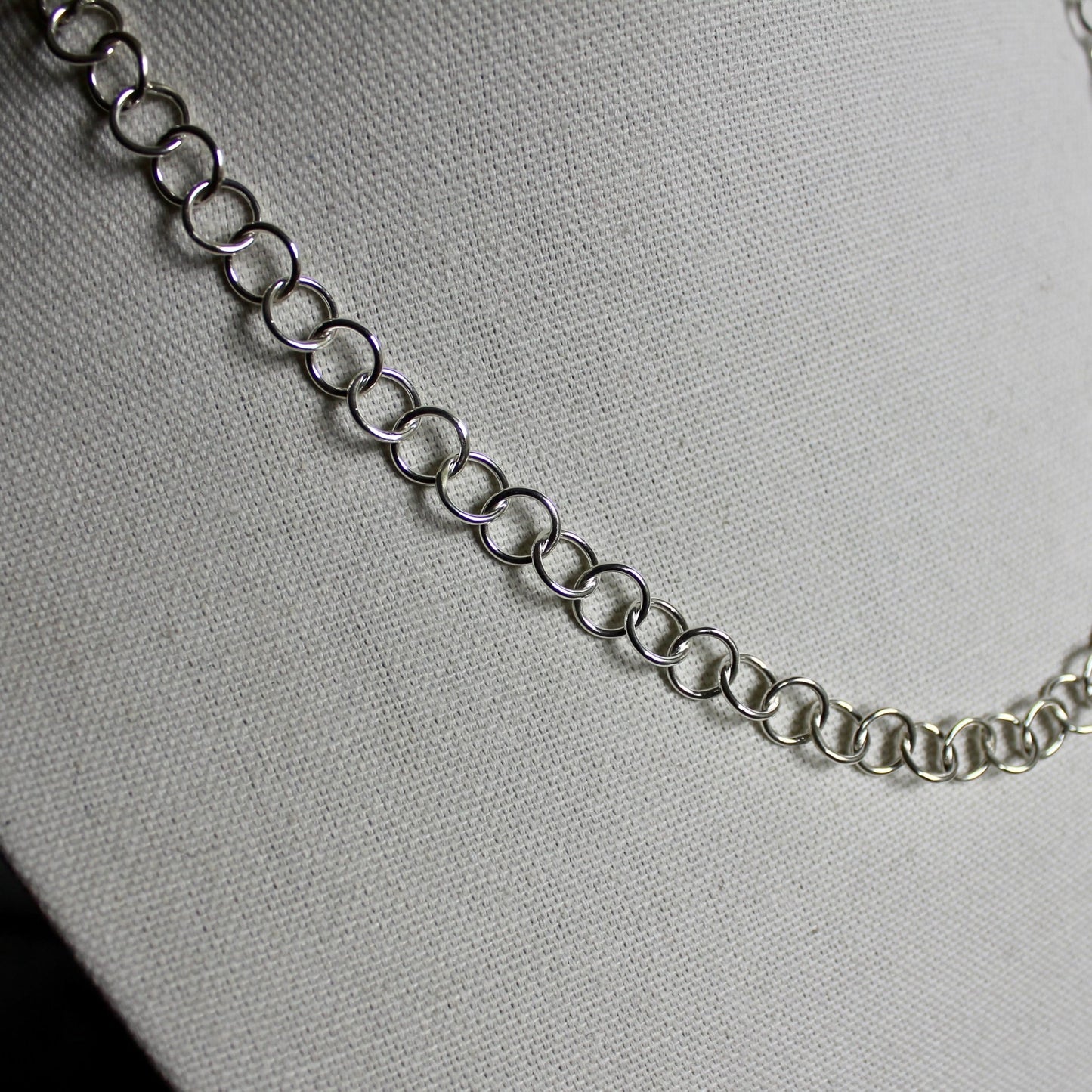 Medium Handcrafted Sterling Silver Round Chain Necklace - AccentYourself