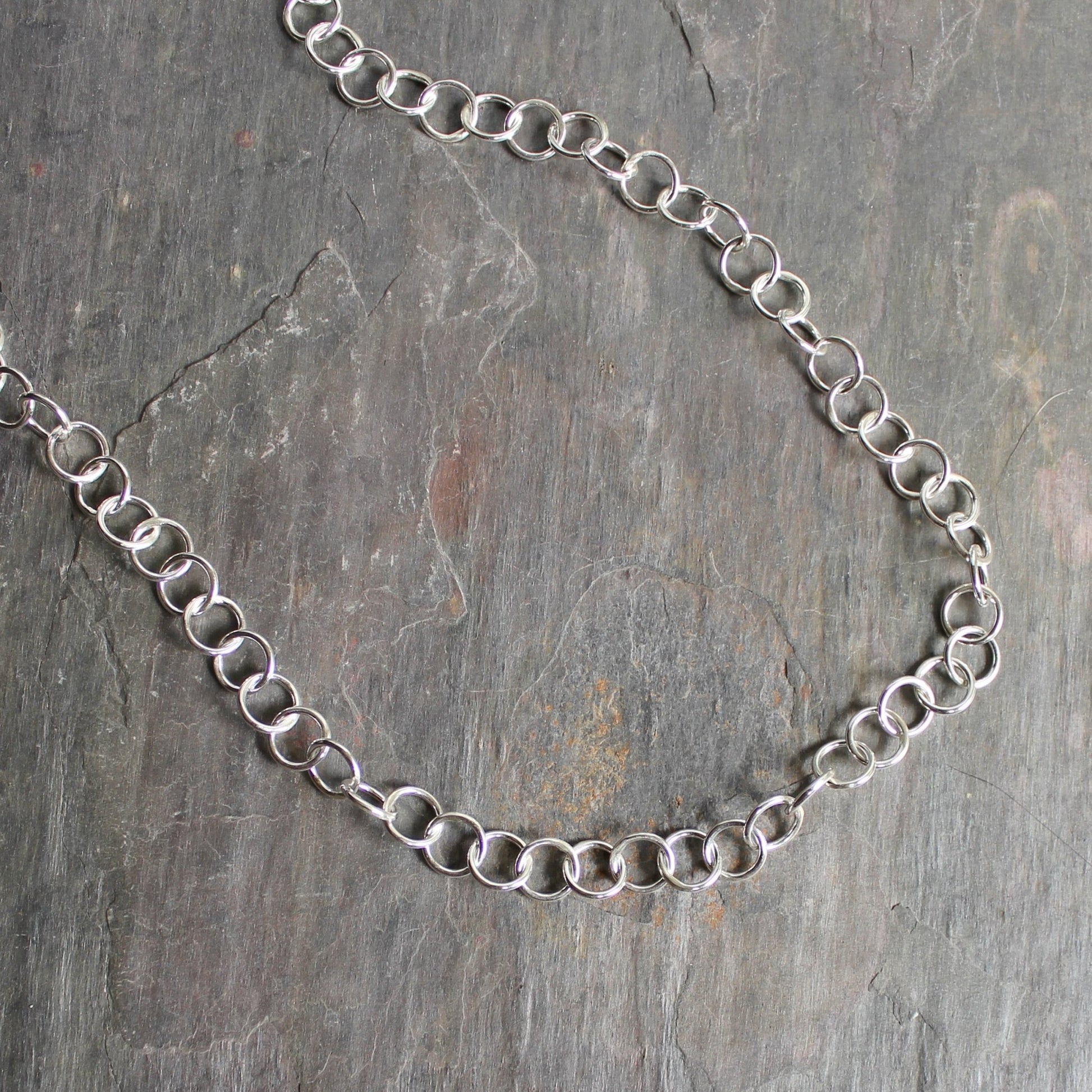 Medium Handcrafted Sterling Silver Round Chain Necklace - AccentYourself