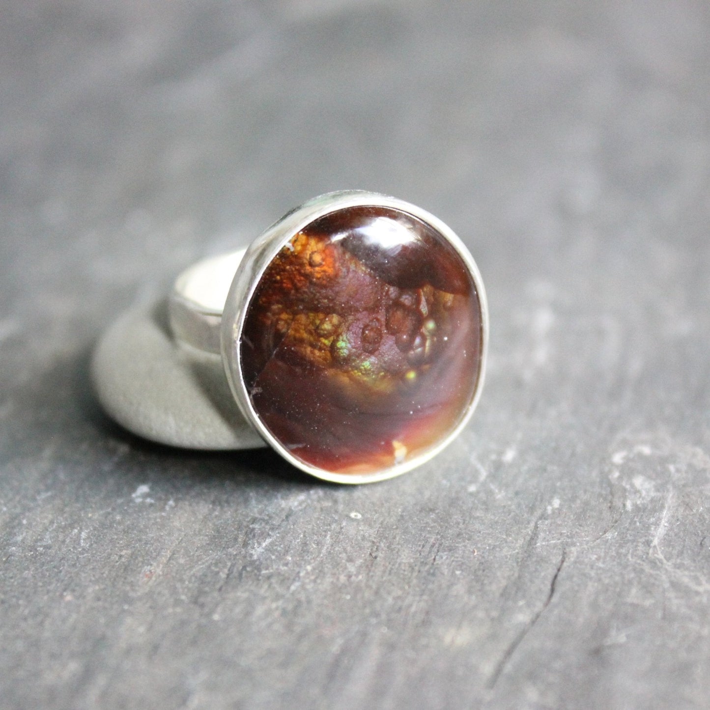 Mexican Fire Agate Statement Ring - AccentYourself