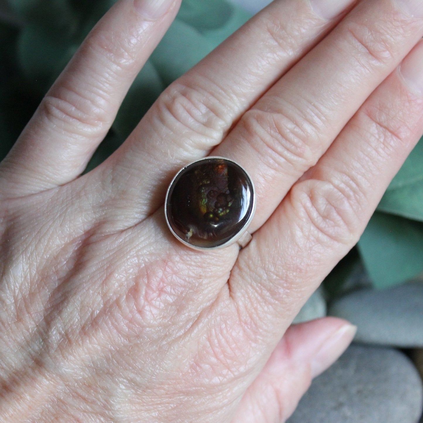 Mexican Fire Agate Statement Ring - AccentYourself