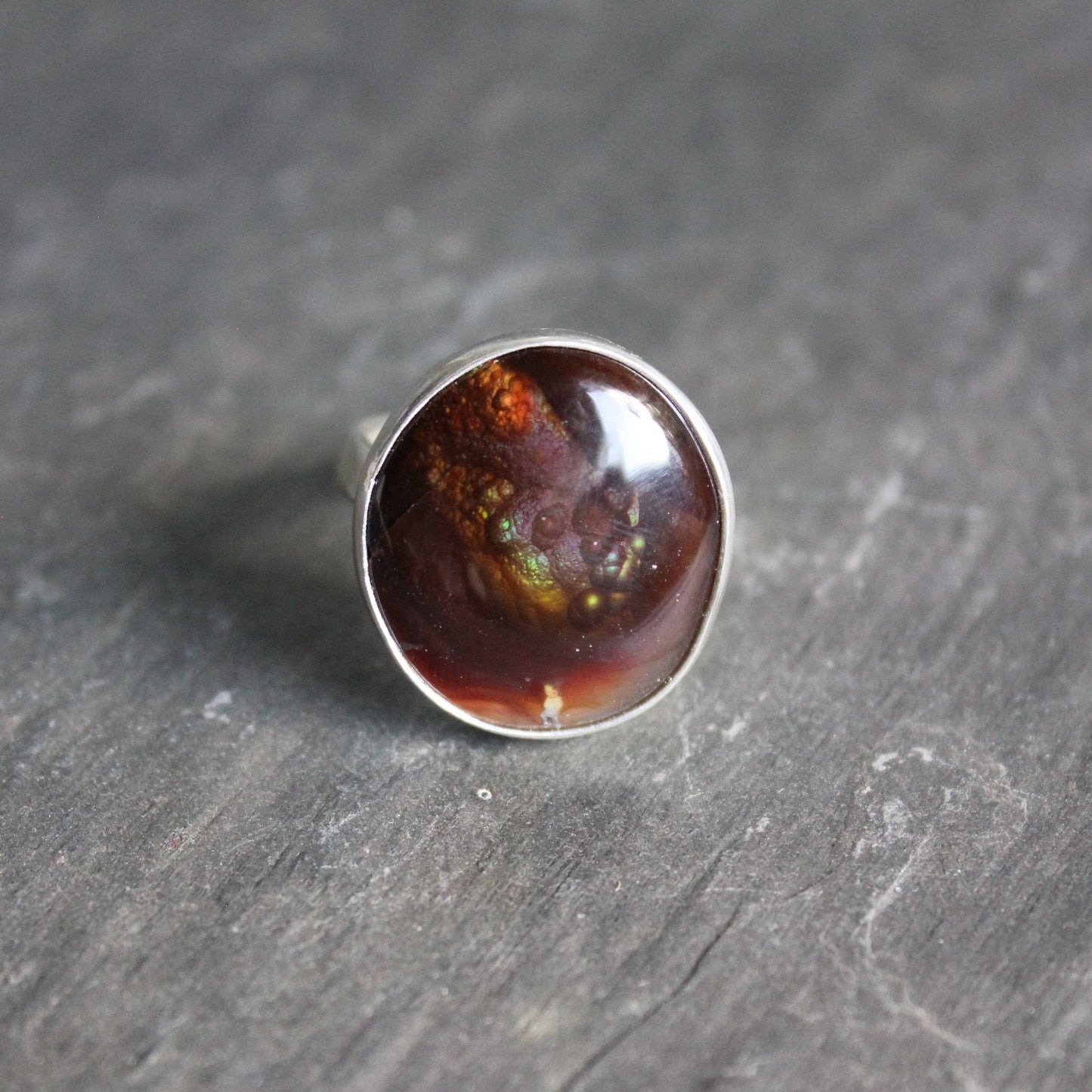 Mexican Fire Agate Statement Ring - AccentYourself