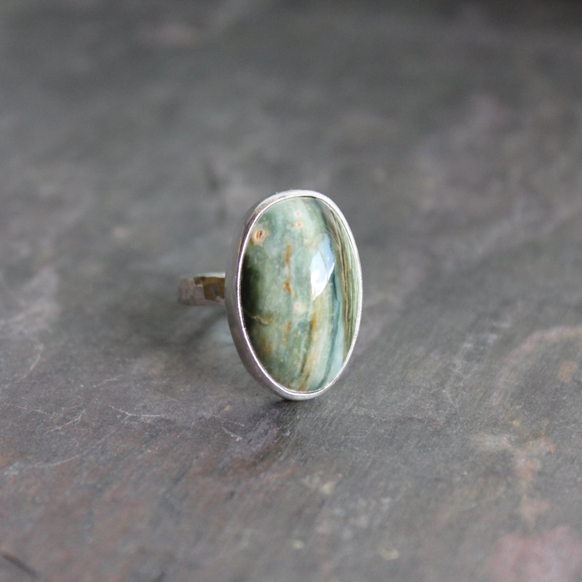 Oregon Gary Green Jasper Statement Ring - AccentYourself