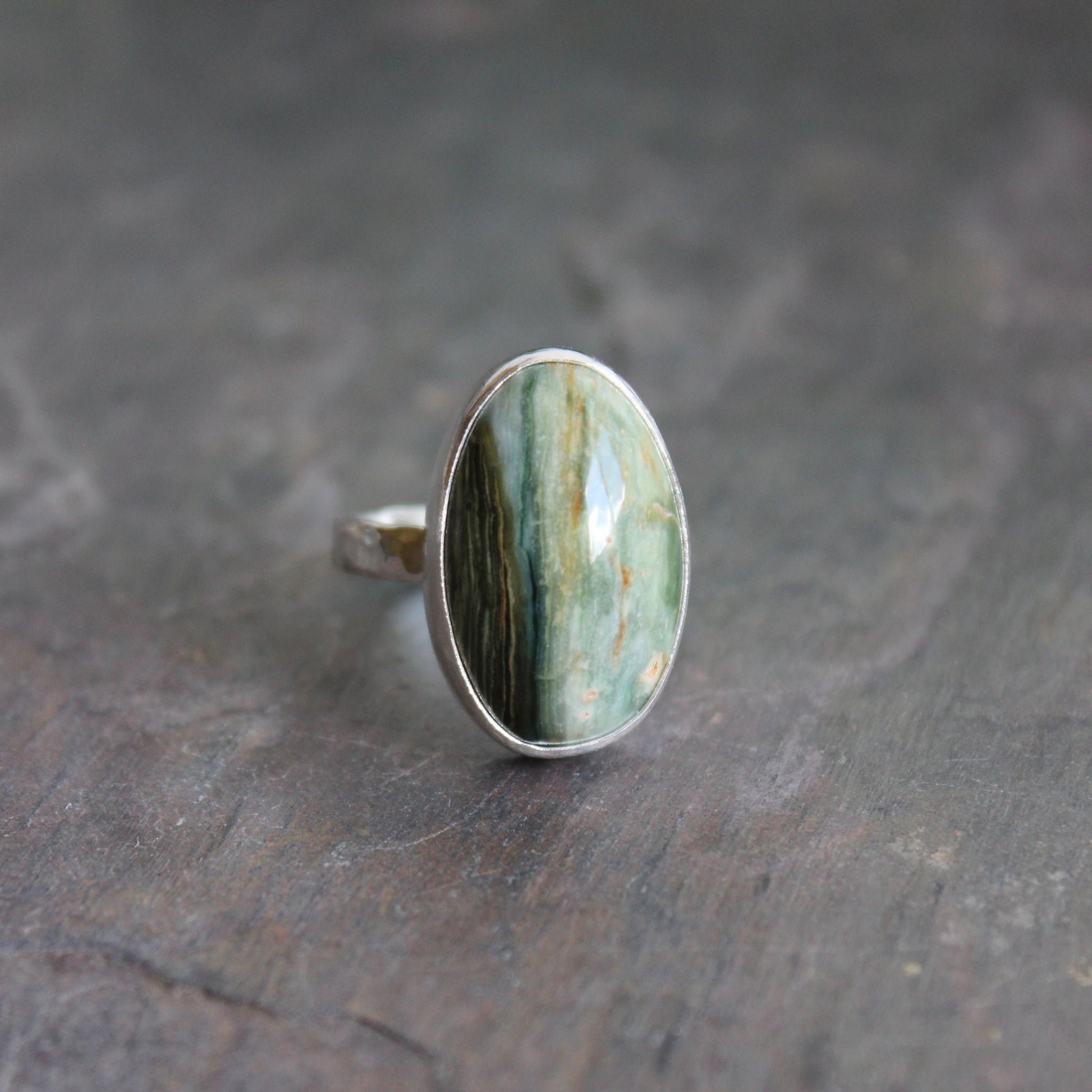 Oregon Gary Green Jasper Statement Ring - AccentYourself