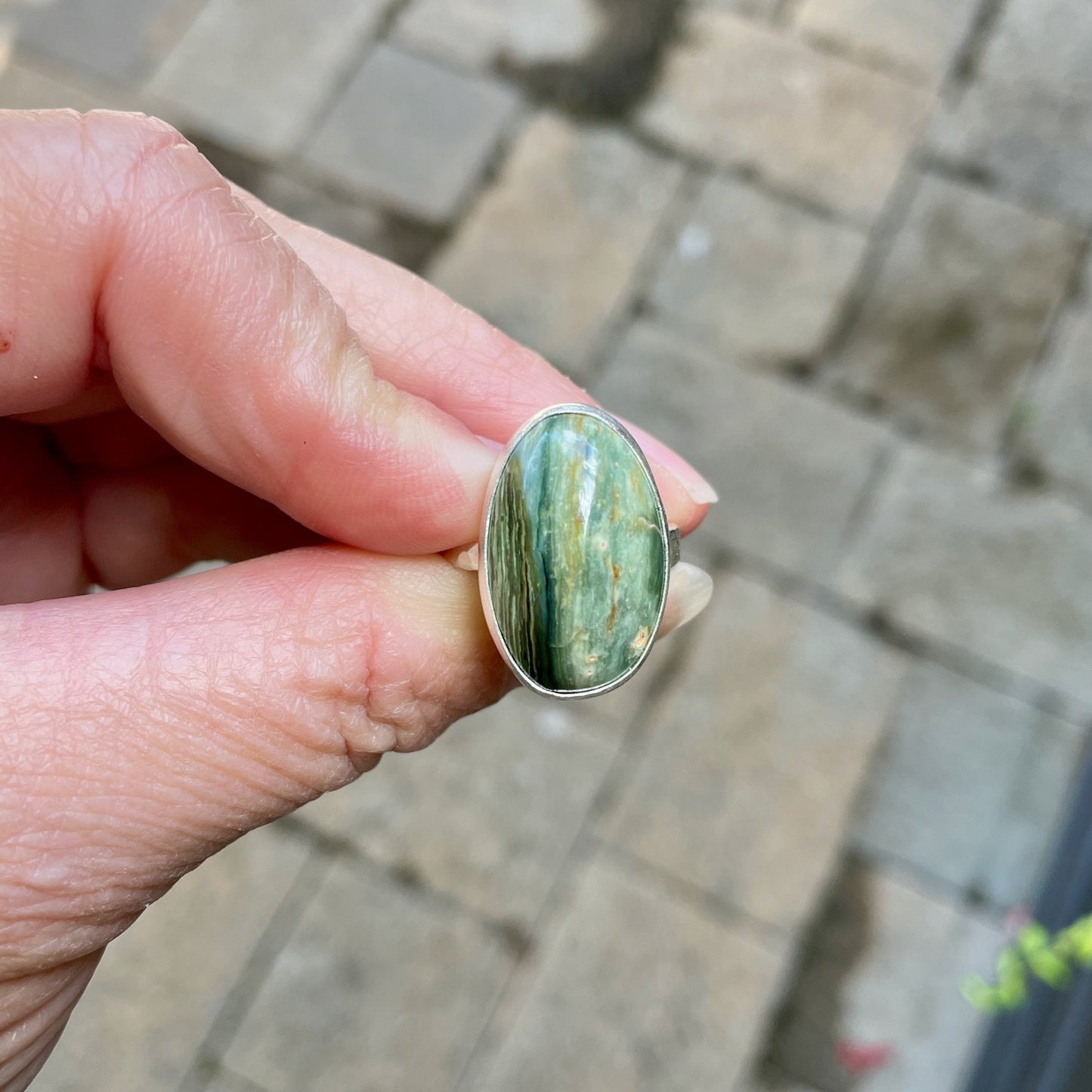 Oregon Gary Green Jasper Statement Ring - AccentYourself