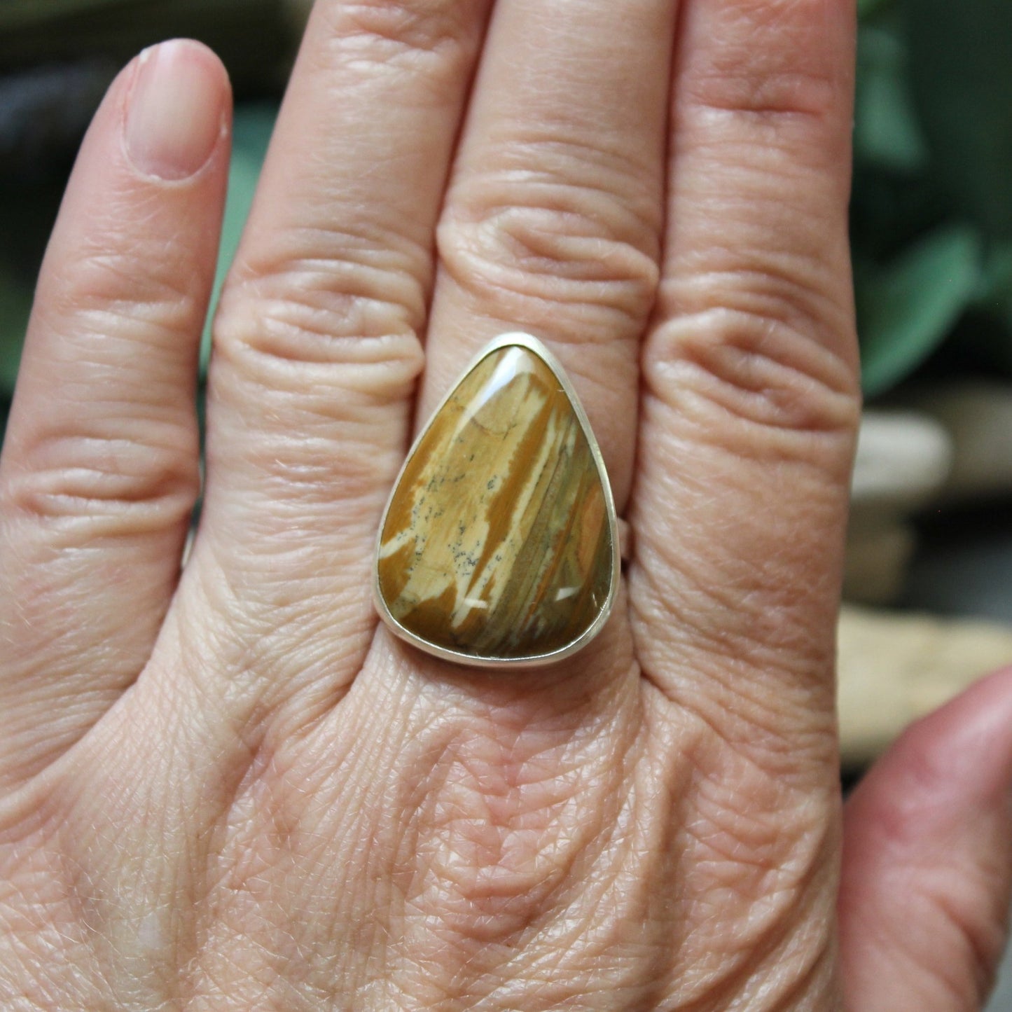 Oregon Owyhee Picture Jasper Statement Ring - AccentYourself