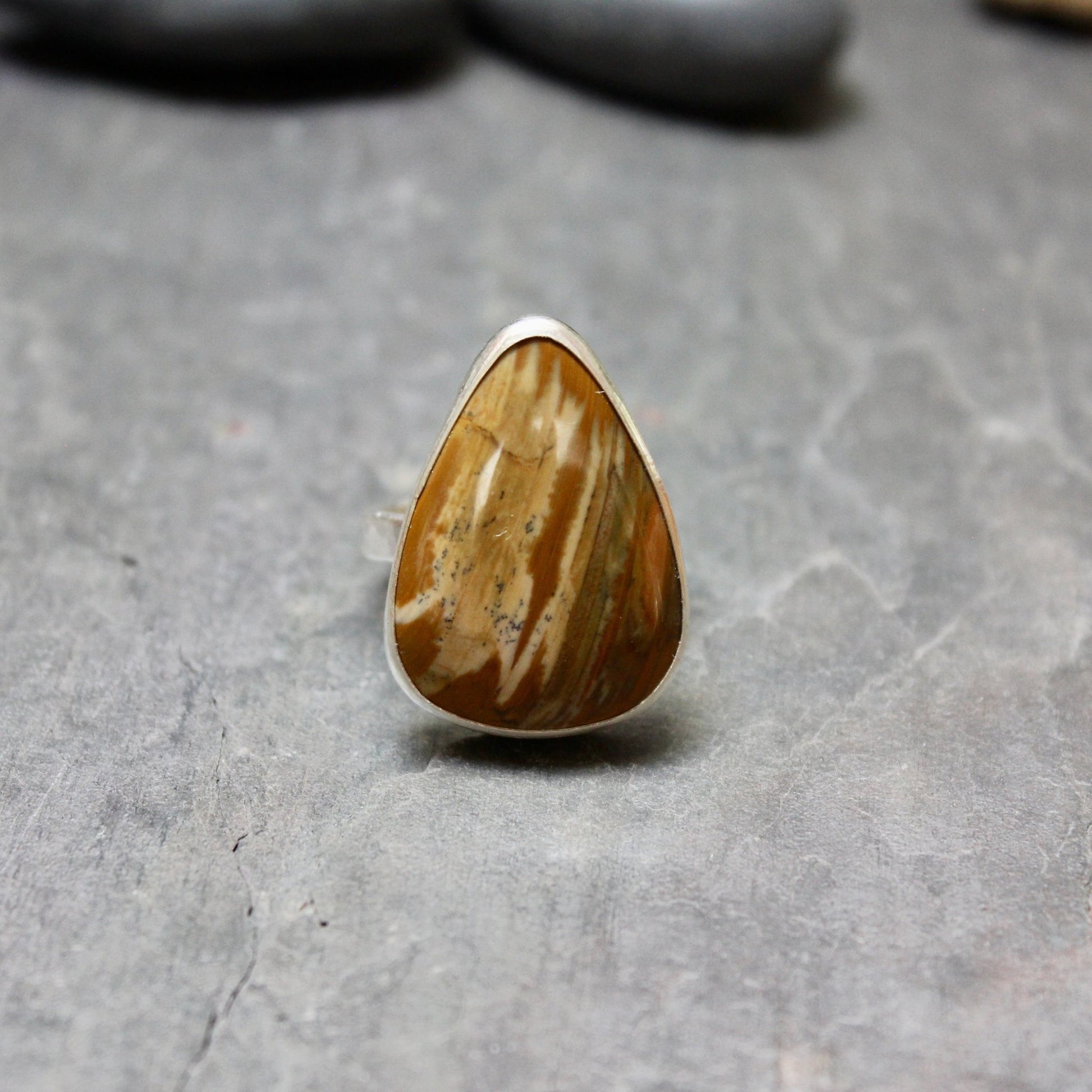 Oregon Owyhee Picture Jasper Statement Ring - AccentYourself