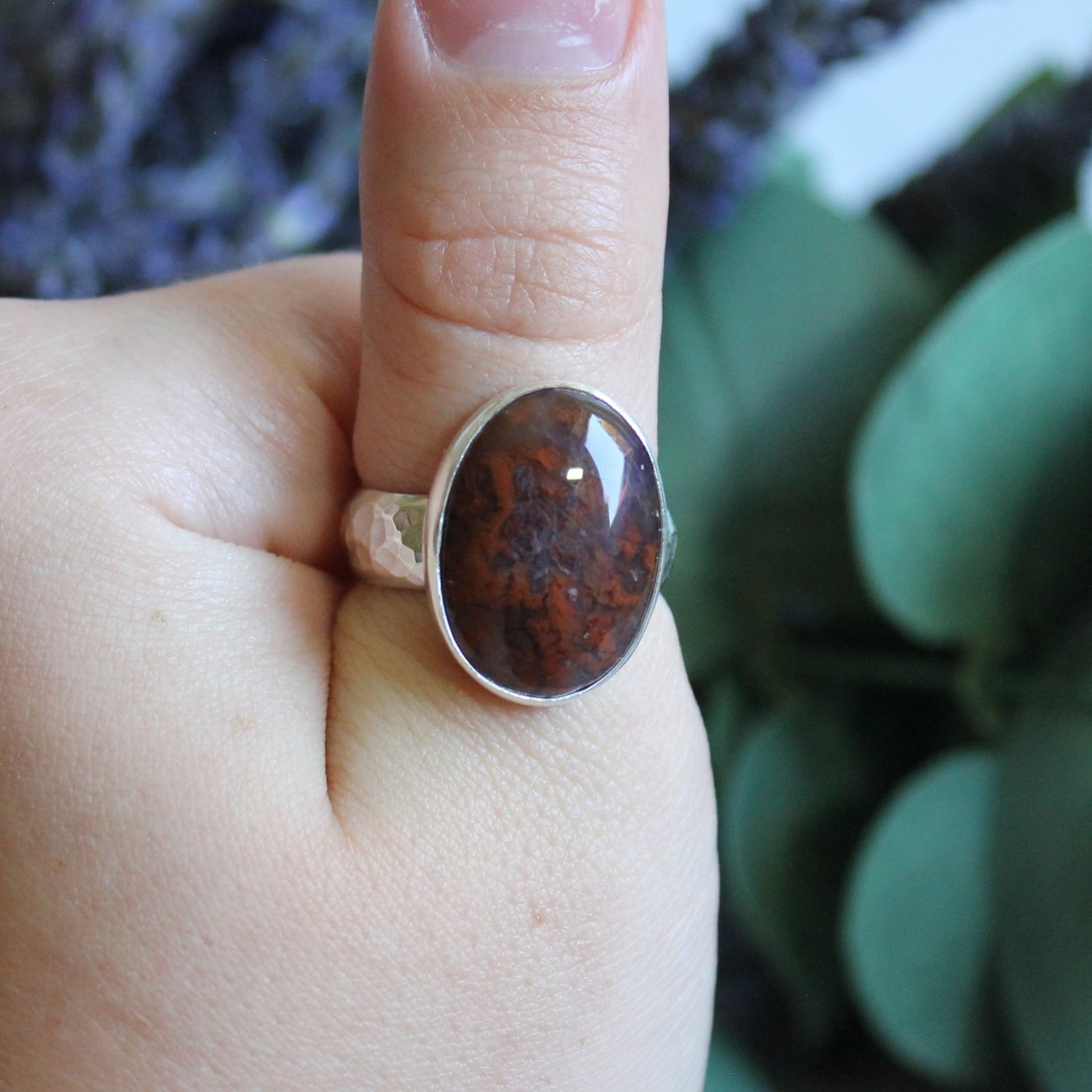 Oval Oregon Maury Mountain Agate Statement Ring - AccentYourself