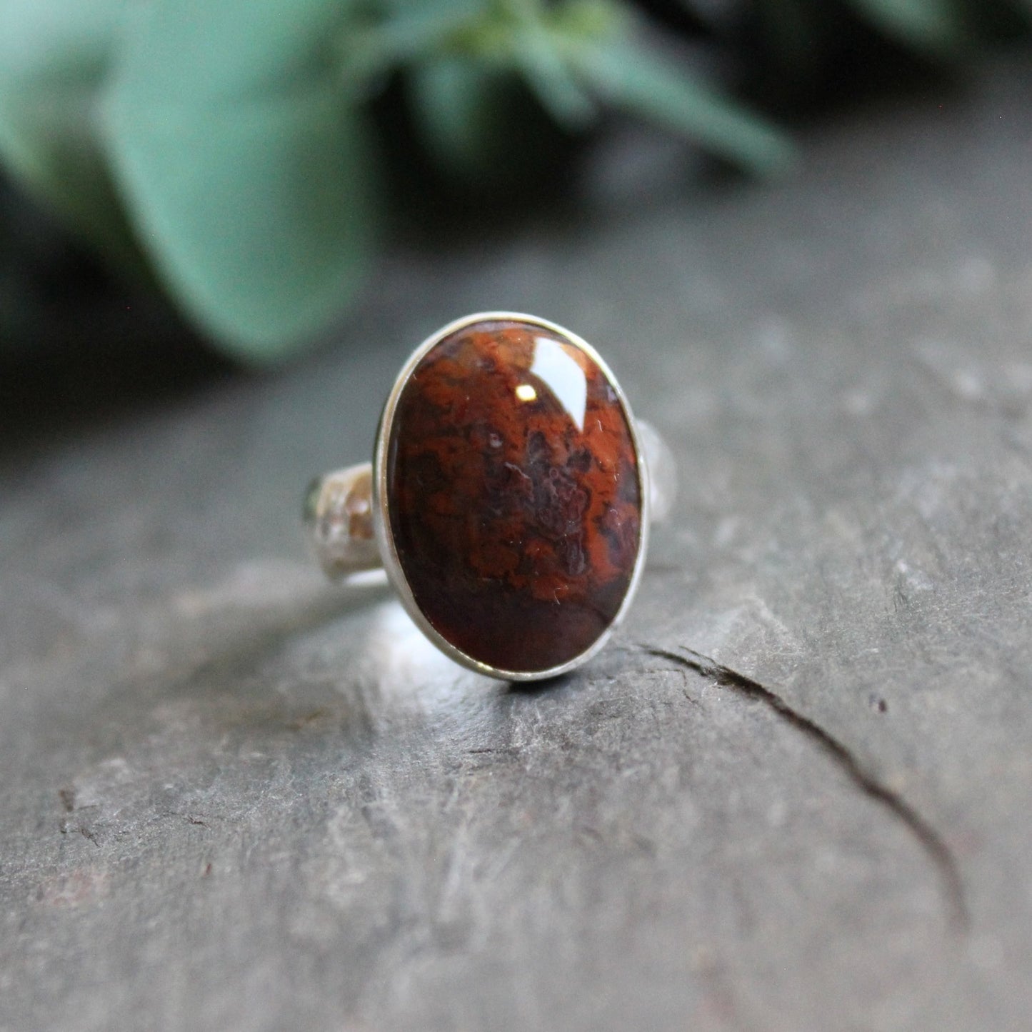 Oval Oregon Maury Mountain Agate Statement Ring - AccentYourself