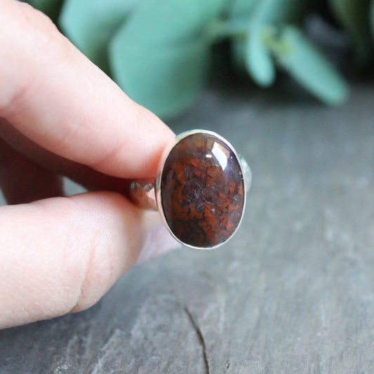 Oval Oregon Maury Mountain Agate Statement Ring - AccentYourself