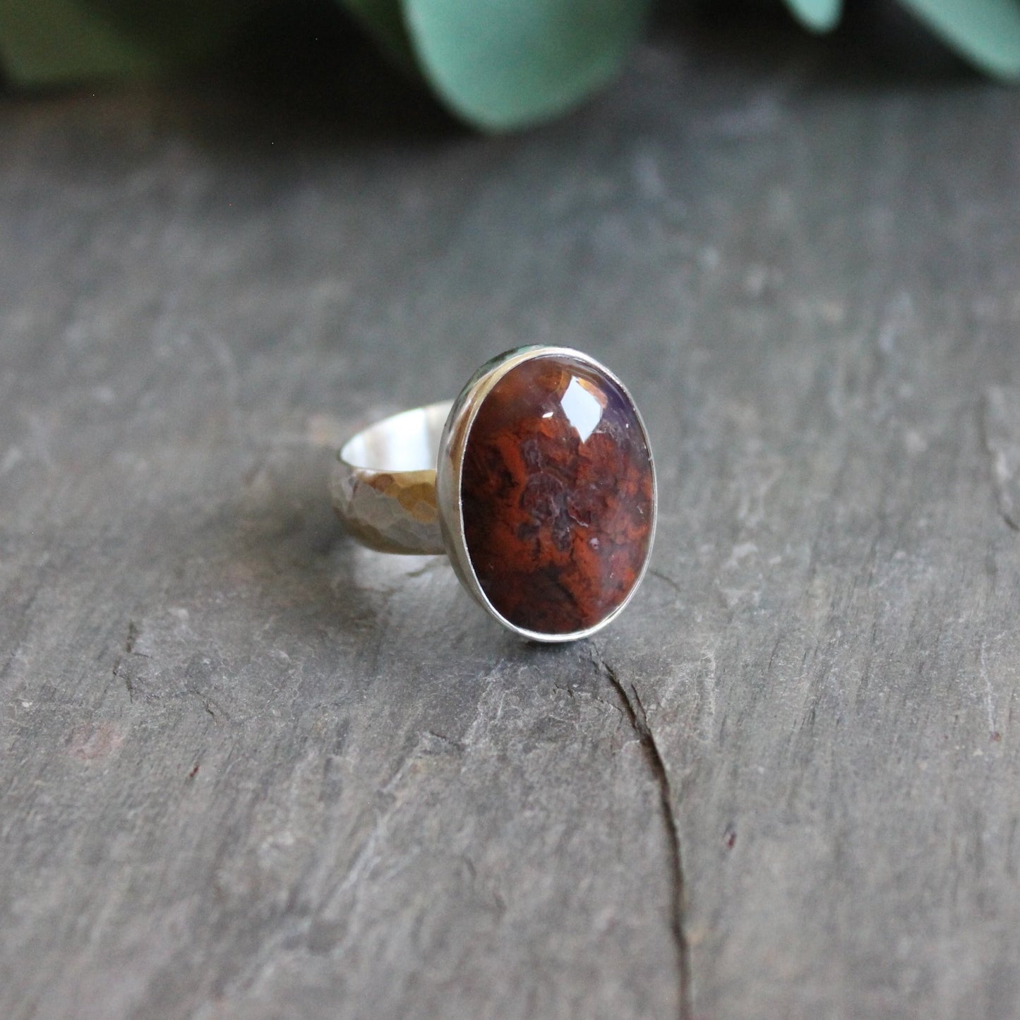 Oval Oregon Maury Mountain Agate Statement Ring - AccentYourself