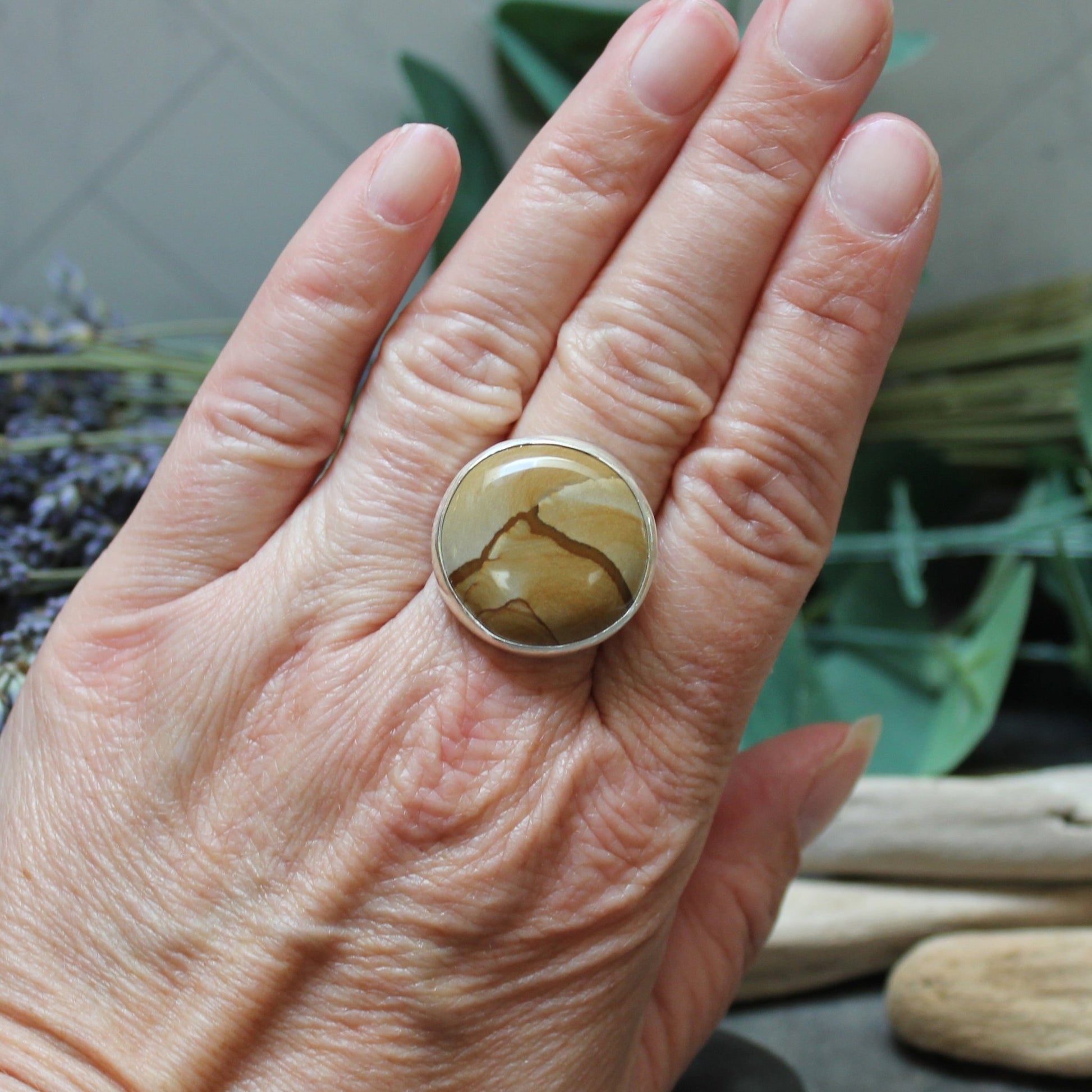 Owyhee Picture Jasper Statement Ring - AccentYourself