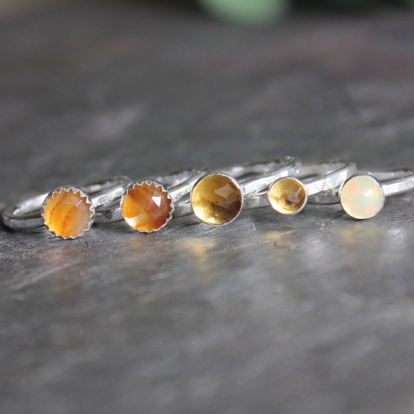 Sterling Silver Citrine Stacking Ring - AccentYourself