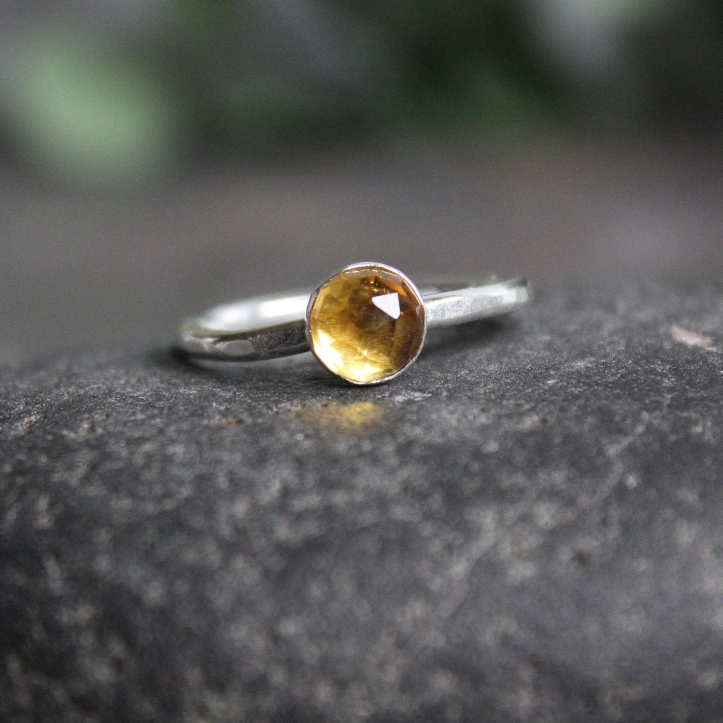 Sterling Silver Citrine Stacking Ring - AccentYourself