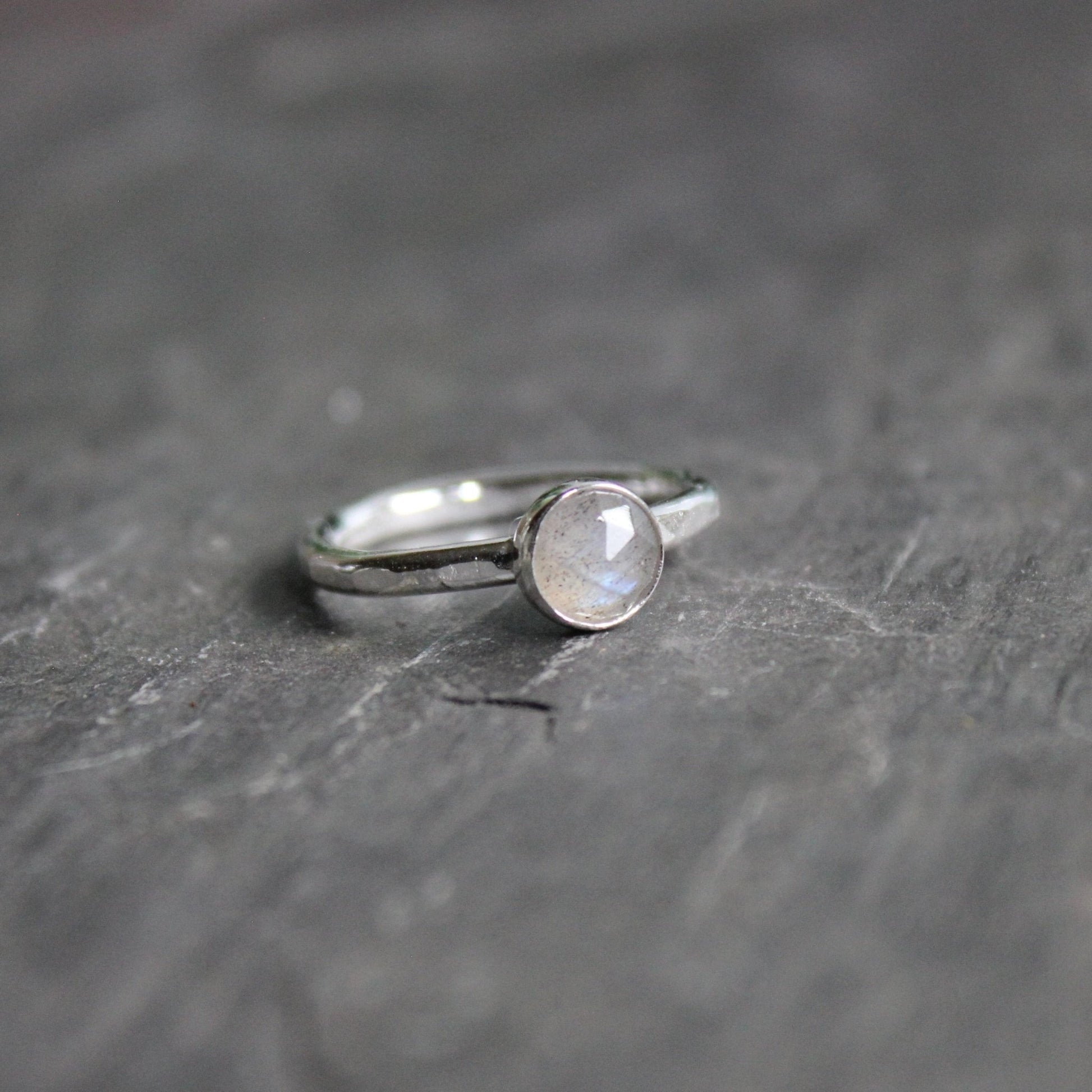 Sterling Silver Labradorite Stacking Ring - AccentYourself