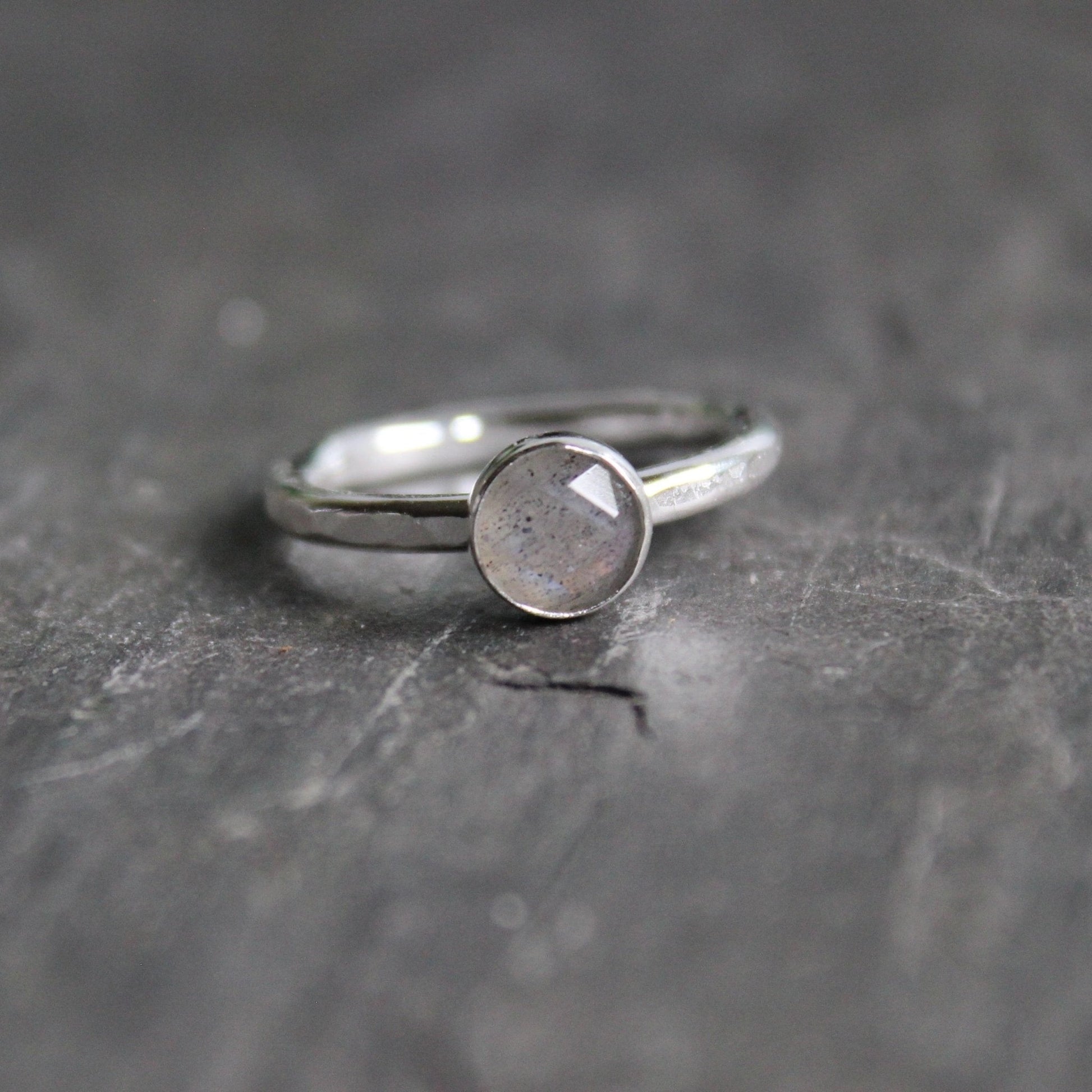 Sterling Silver Labradorite Stacking Ring - AccentYourself