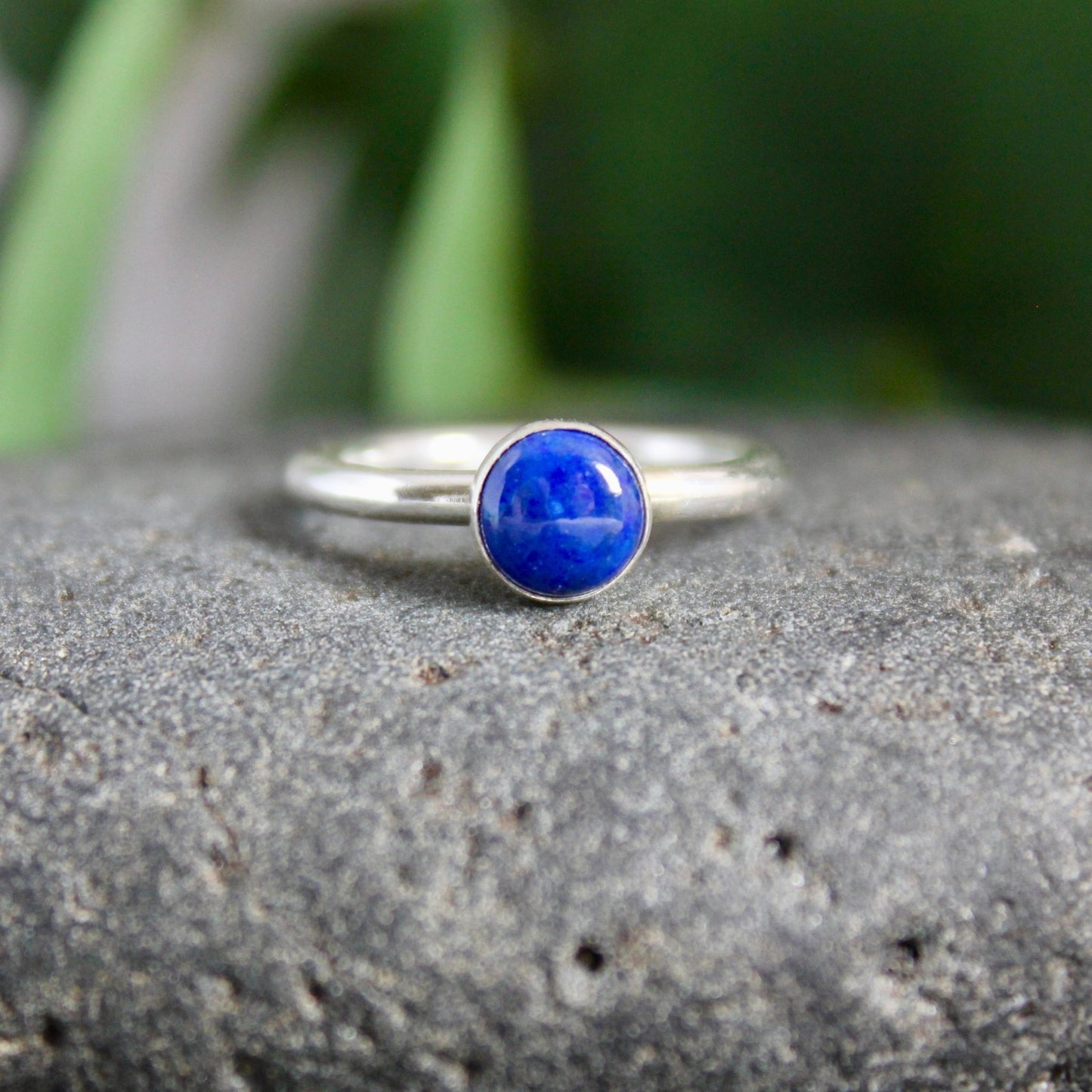 Sterling Silver Lapis Lazuli Stacking Ring - AccentYourself