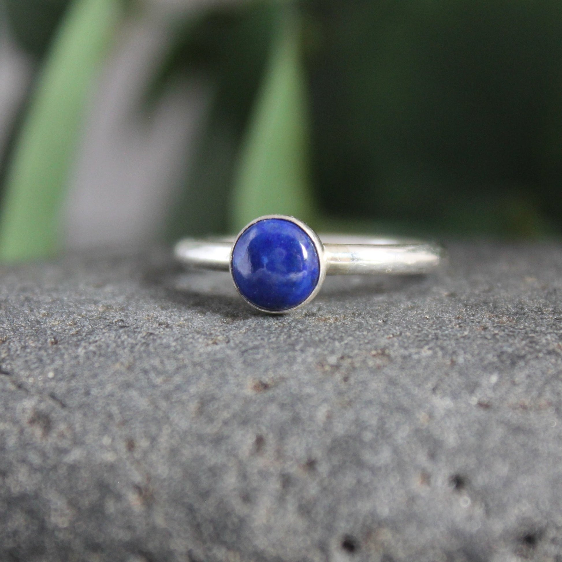 Sterling Silver Lapis Lazuli Stacking Ring - AccentYourself