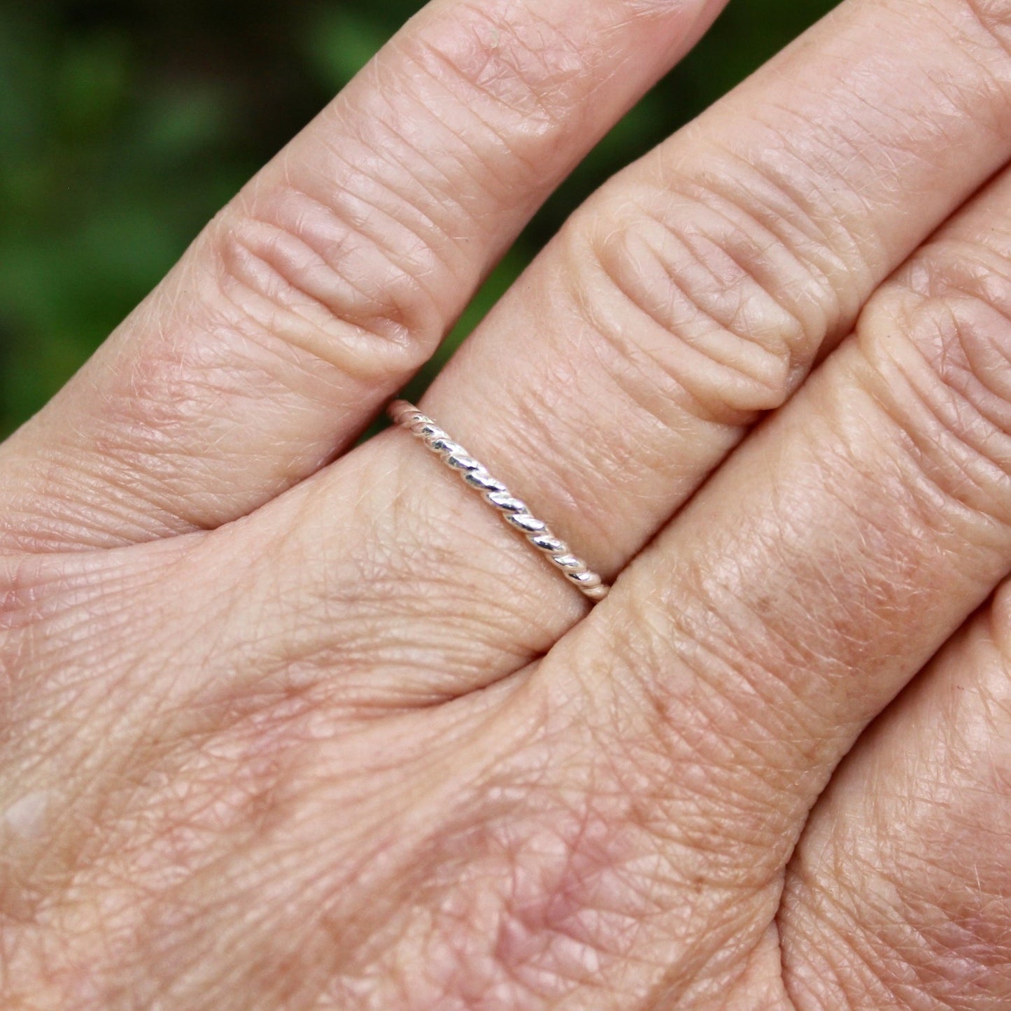 Sterling Silver Narrow Twist Stacking Ring - AccentYourself