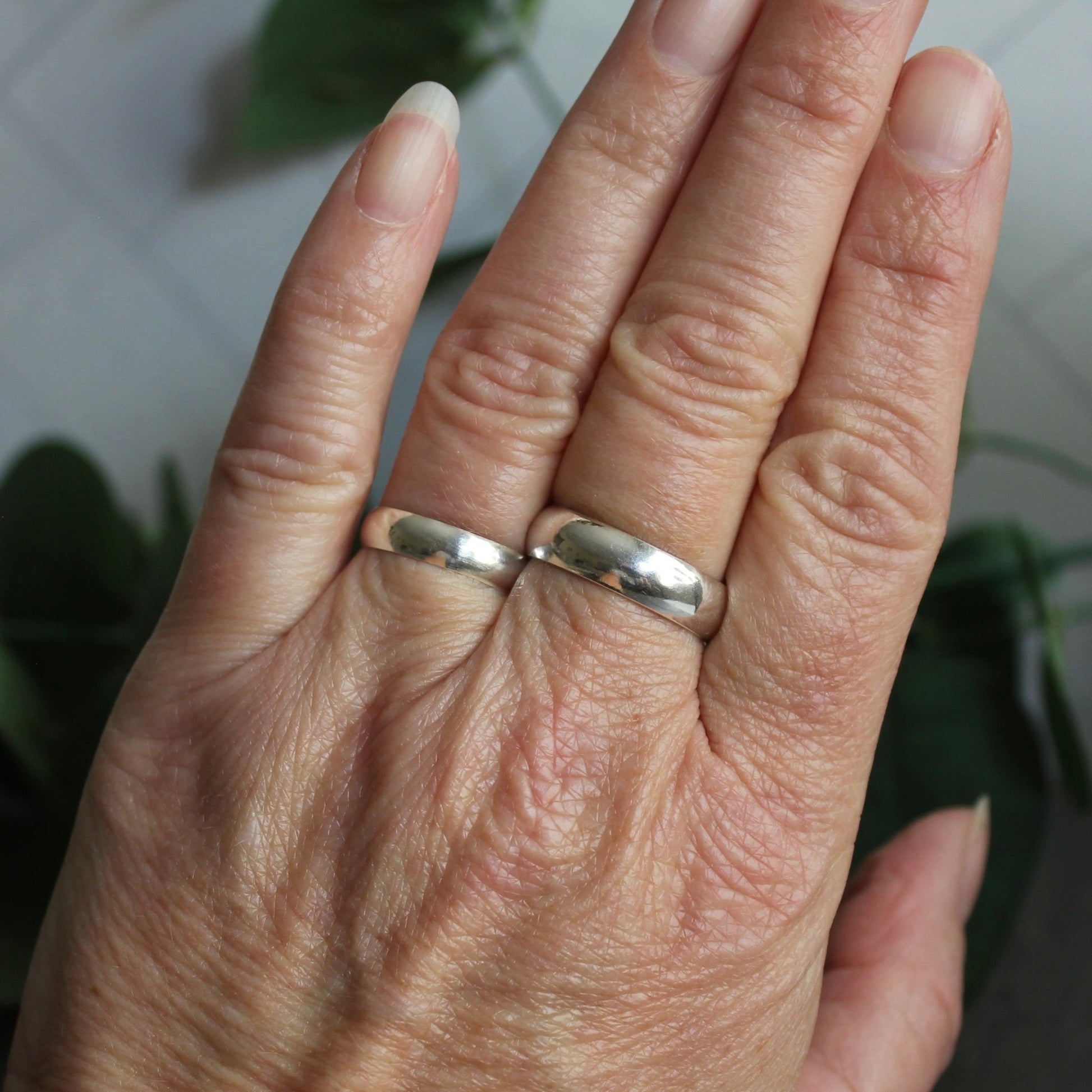 Sterling Silver Plain Narrow Low Dome Ring - AccentYourself