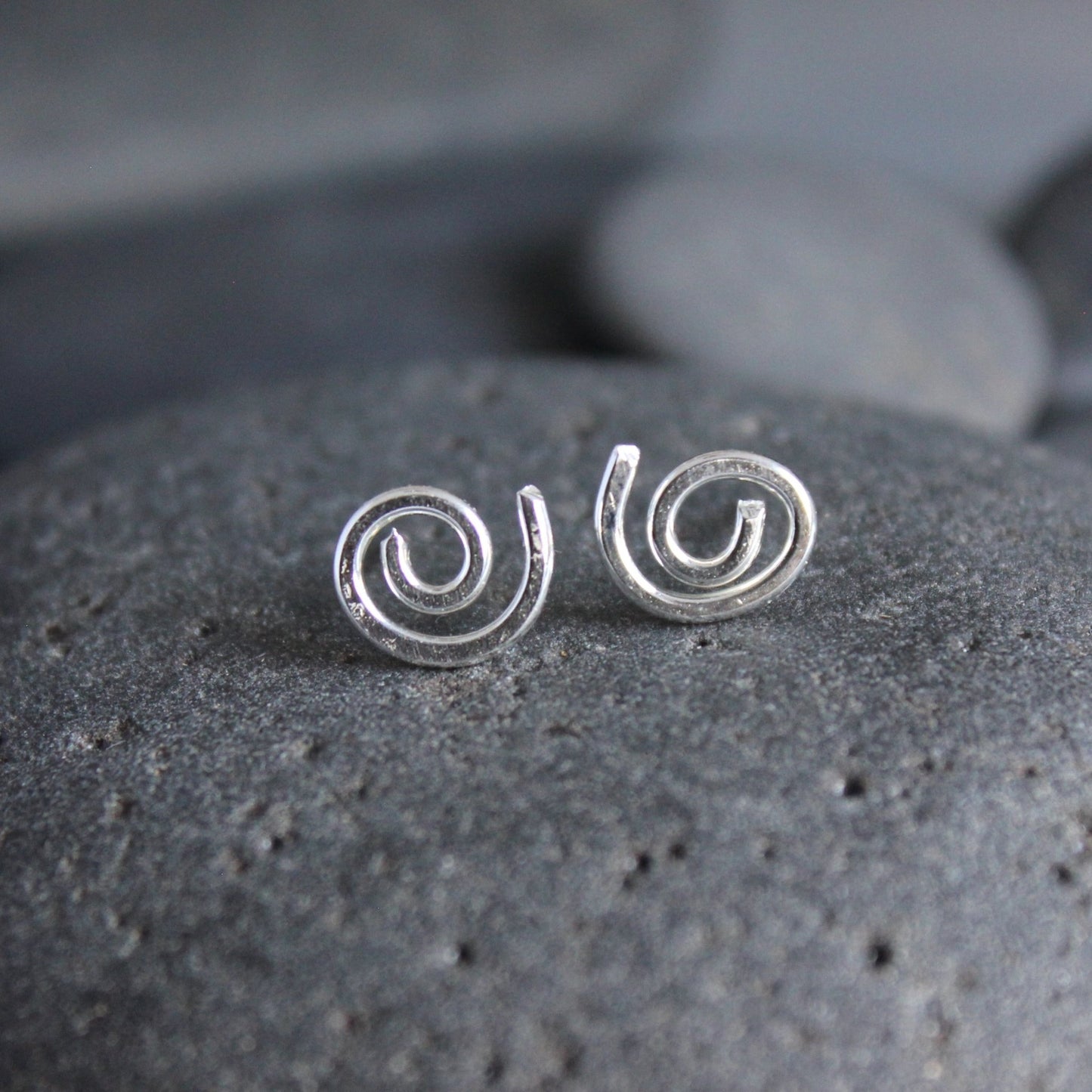 Sterling Silver Spiral Stud Earrings - AccentYourself