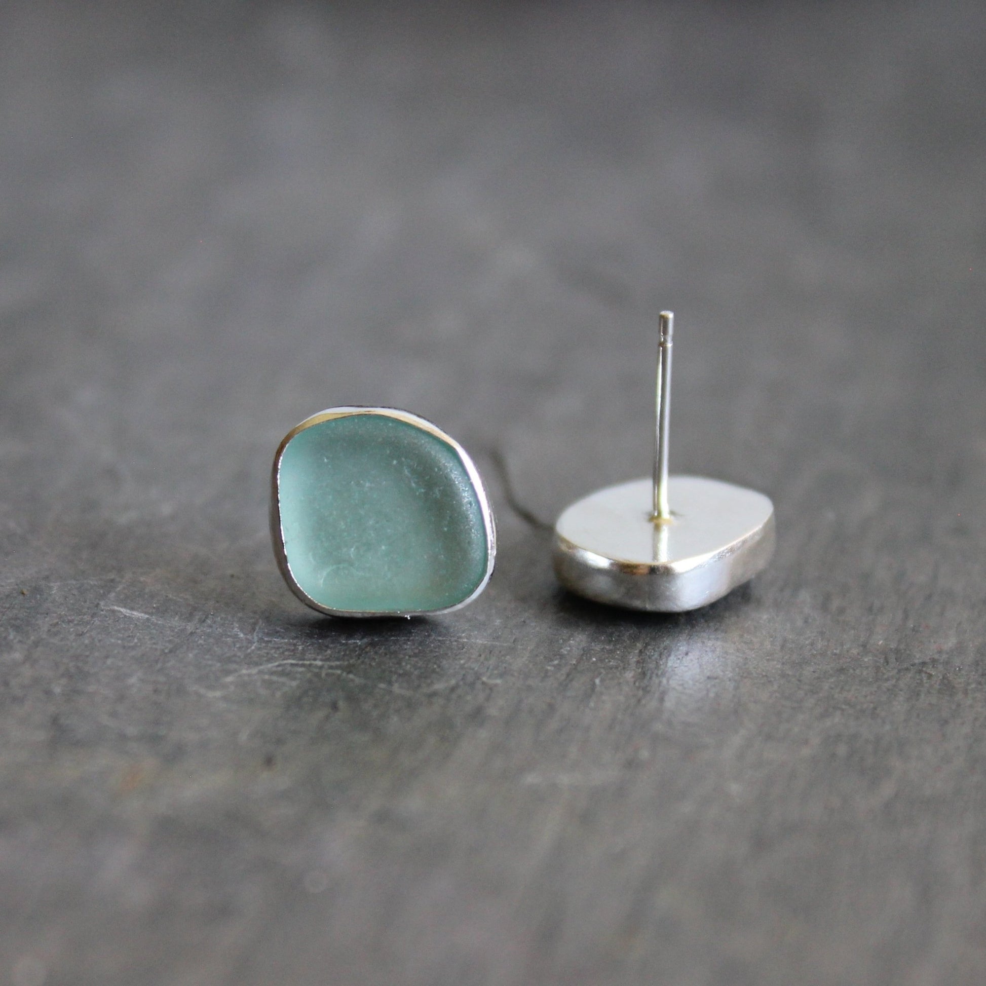 Sterling Silver Turquoise Sea Glass Earrings - AccentYourself