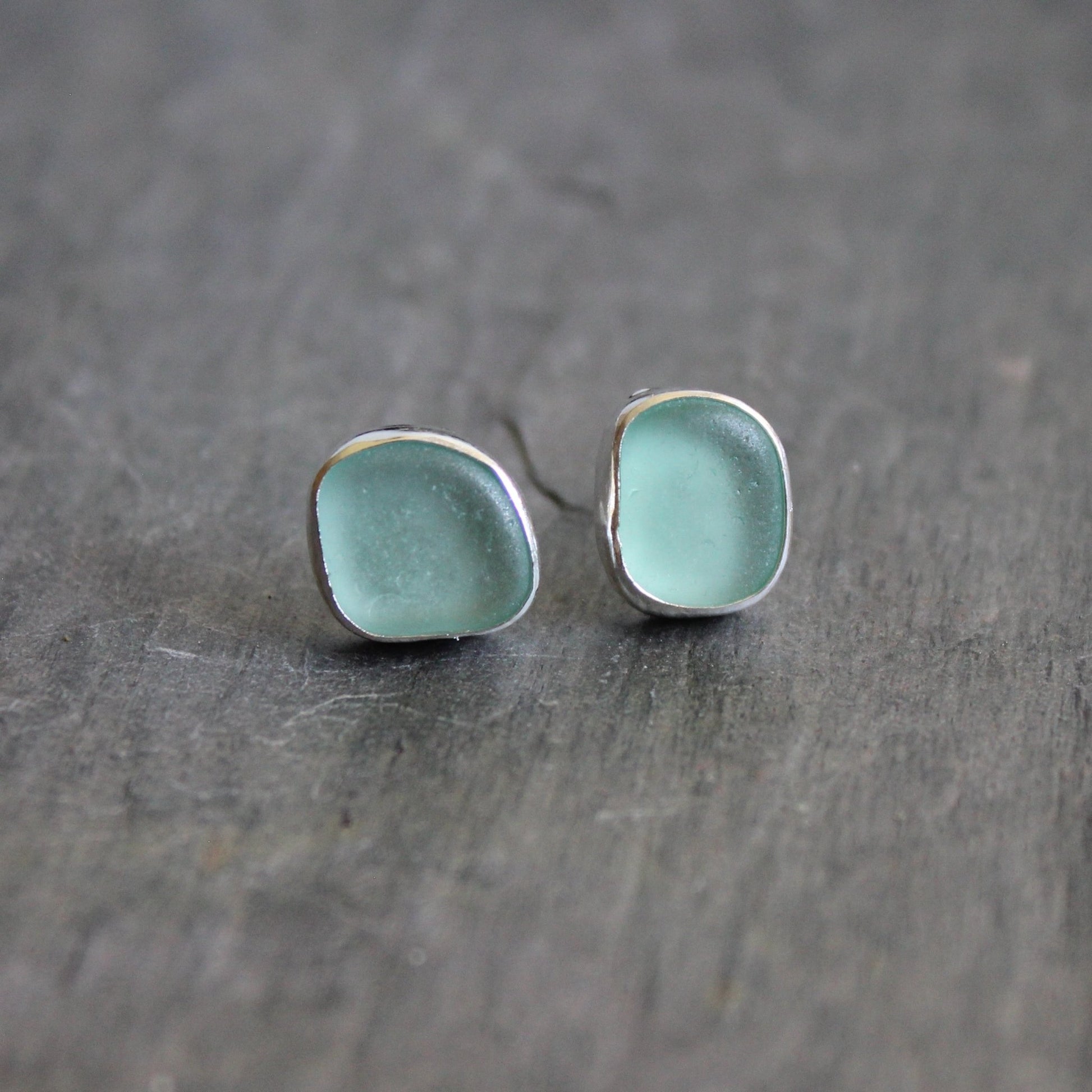 Sterling Silver Turquoise Sea Glass Earrings - AccentYourself