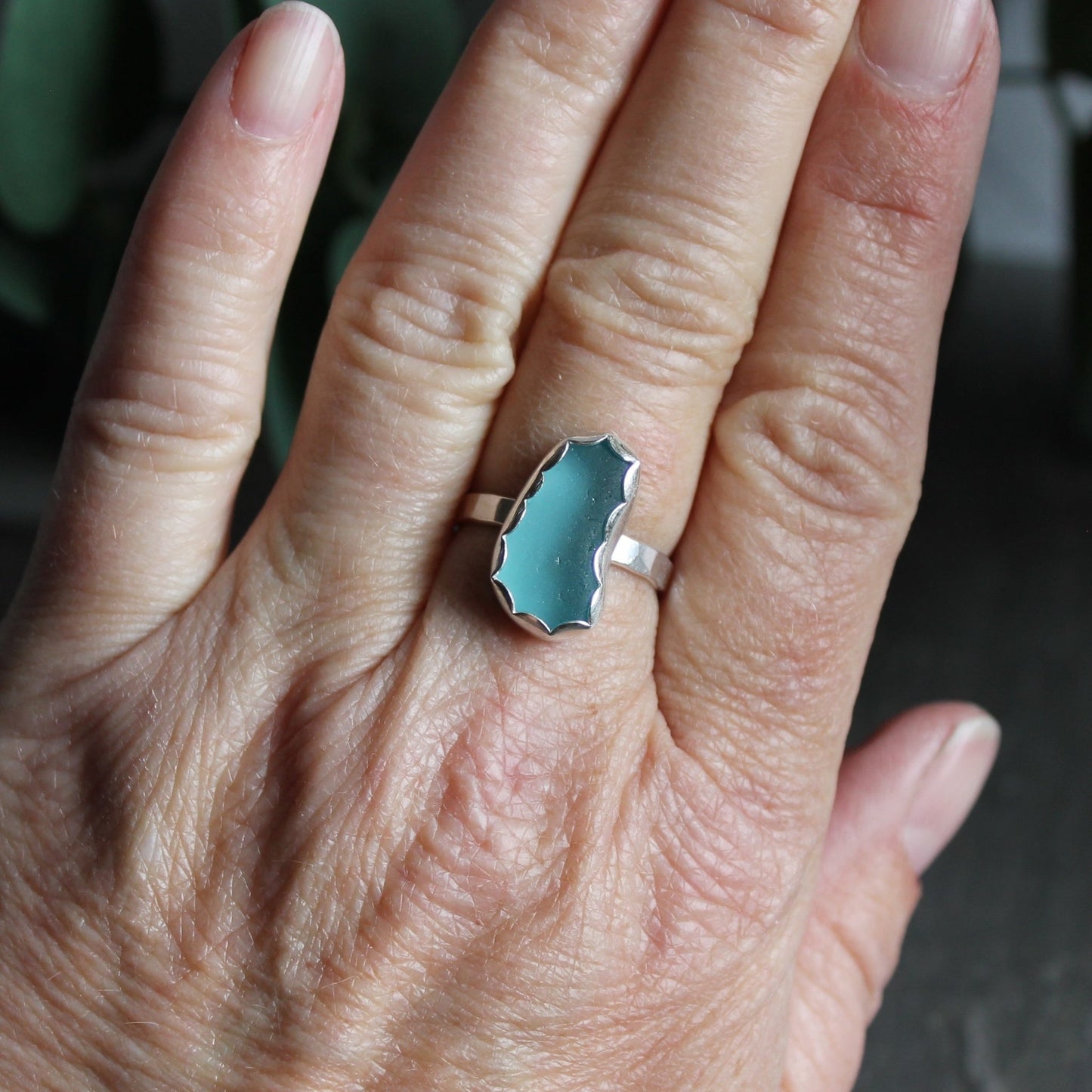 Turquoise Blue Sea Glass Ring - AccentYourself