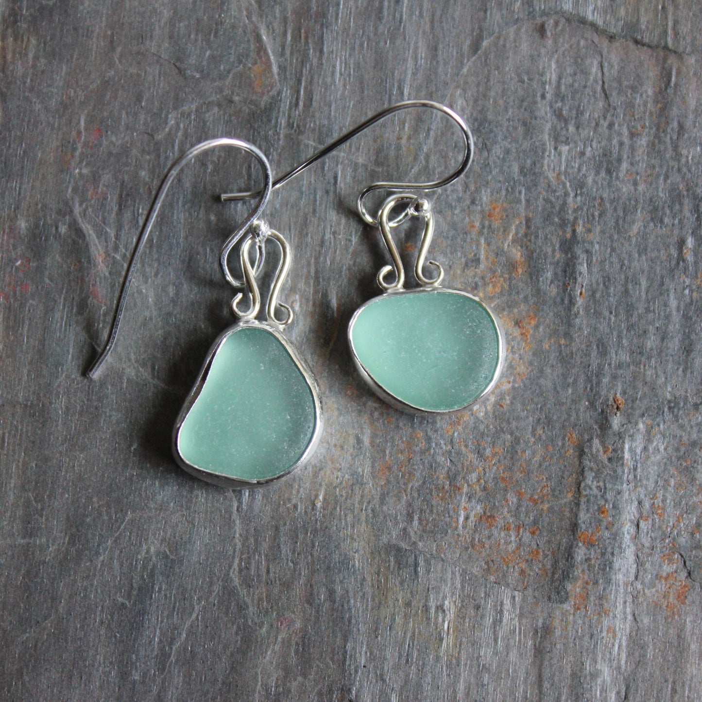 Turquoise Dangly Sea Glass Earrings - AccentYourself