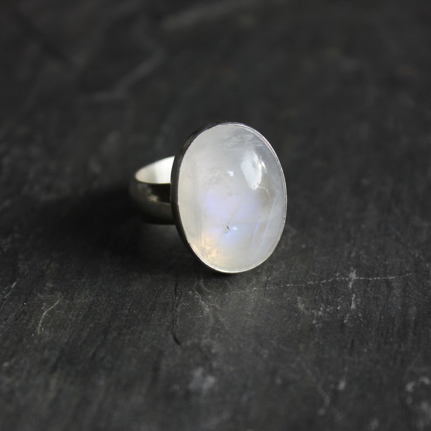 Chunky Rainbow Moonstone Statement Ring